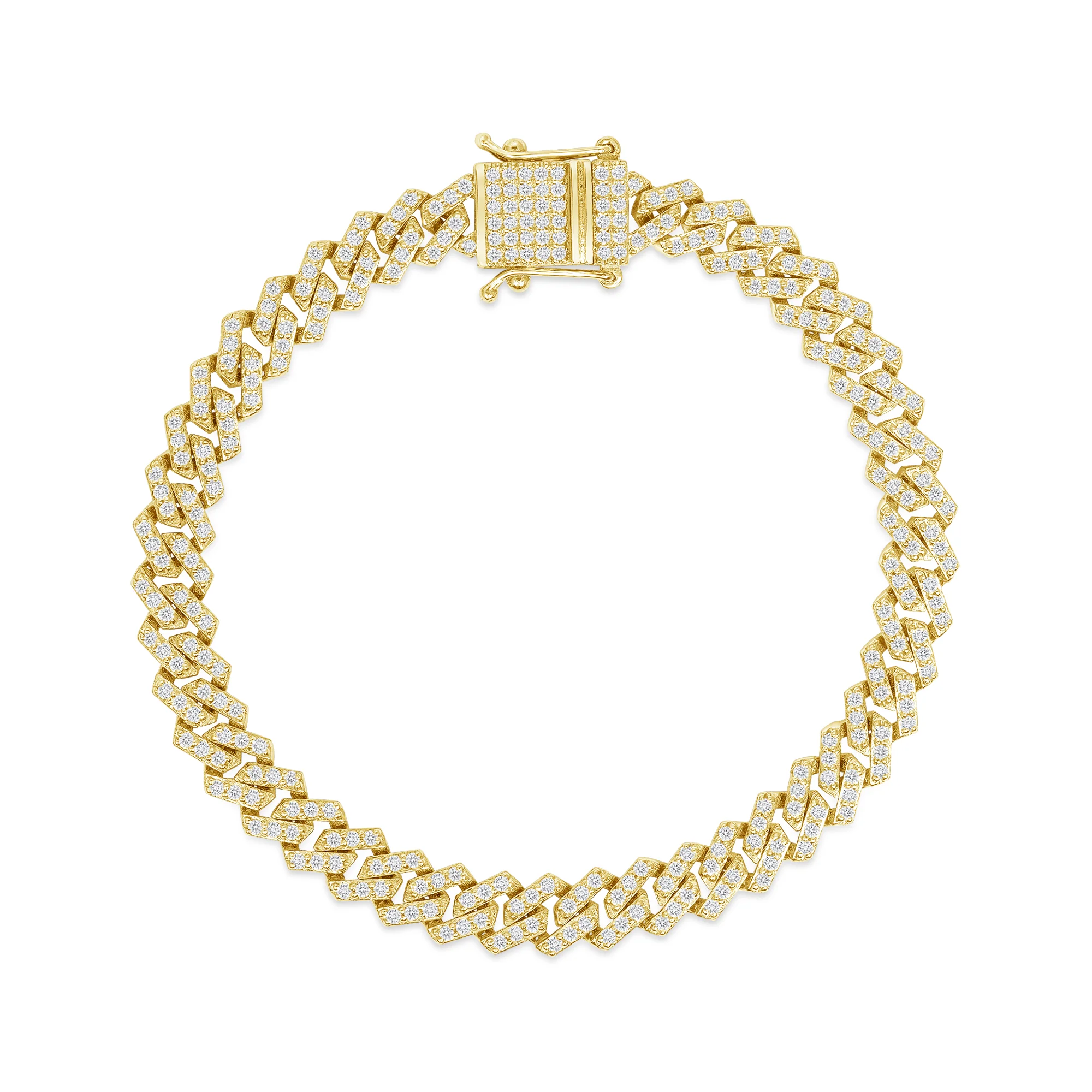 2 Carat 14k Gold Natural Diamond Cuban Bracelet, Iced Out Cuban, VS Clarity