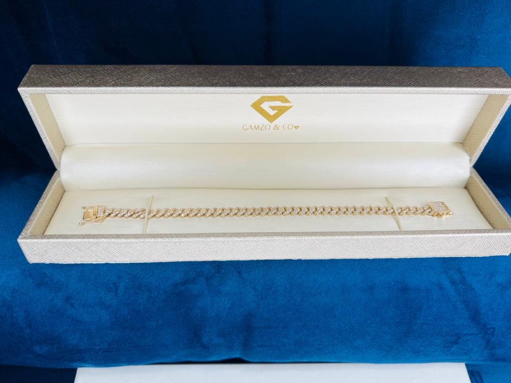 2 Carat 14k Gold Natural Diamond Cuban Bracelet, Iced Out Cuban, VS Clarity - Image 3