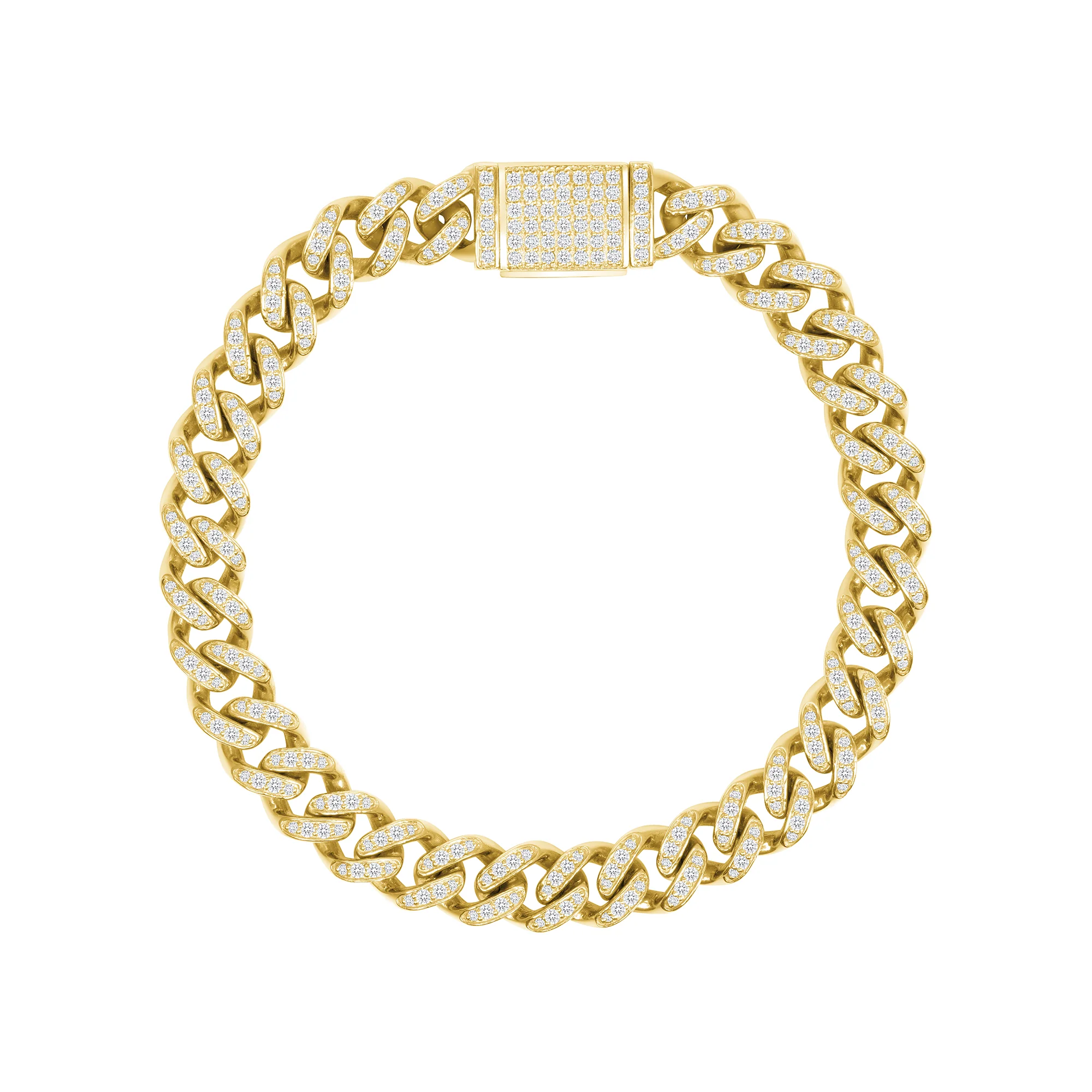 Miami Cuban Natural Diamond Bracelet, Iced Out Cuban, VS Clarity
