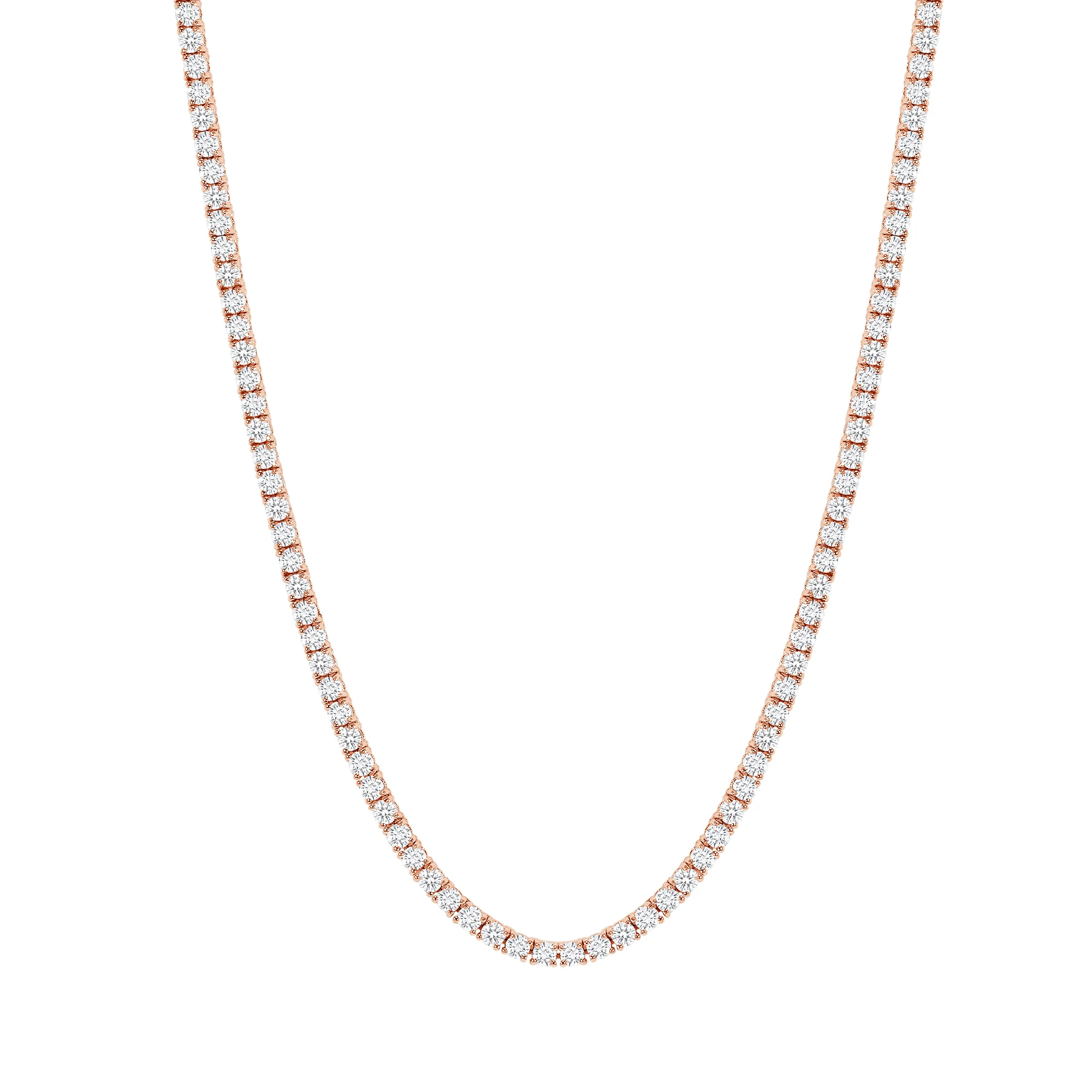 15 Carat Diamond Tennis Necklace - Round Diamonds - Image 3