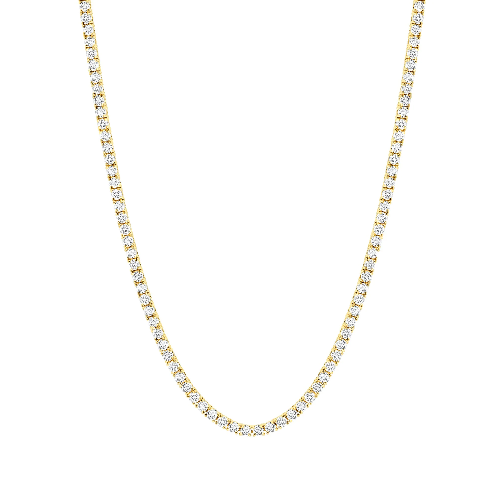 Classic Diamond Tennis Necklace - Round Natural Diamonds - Image 2