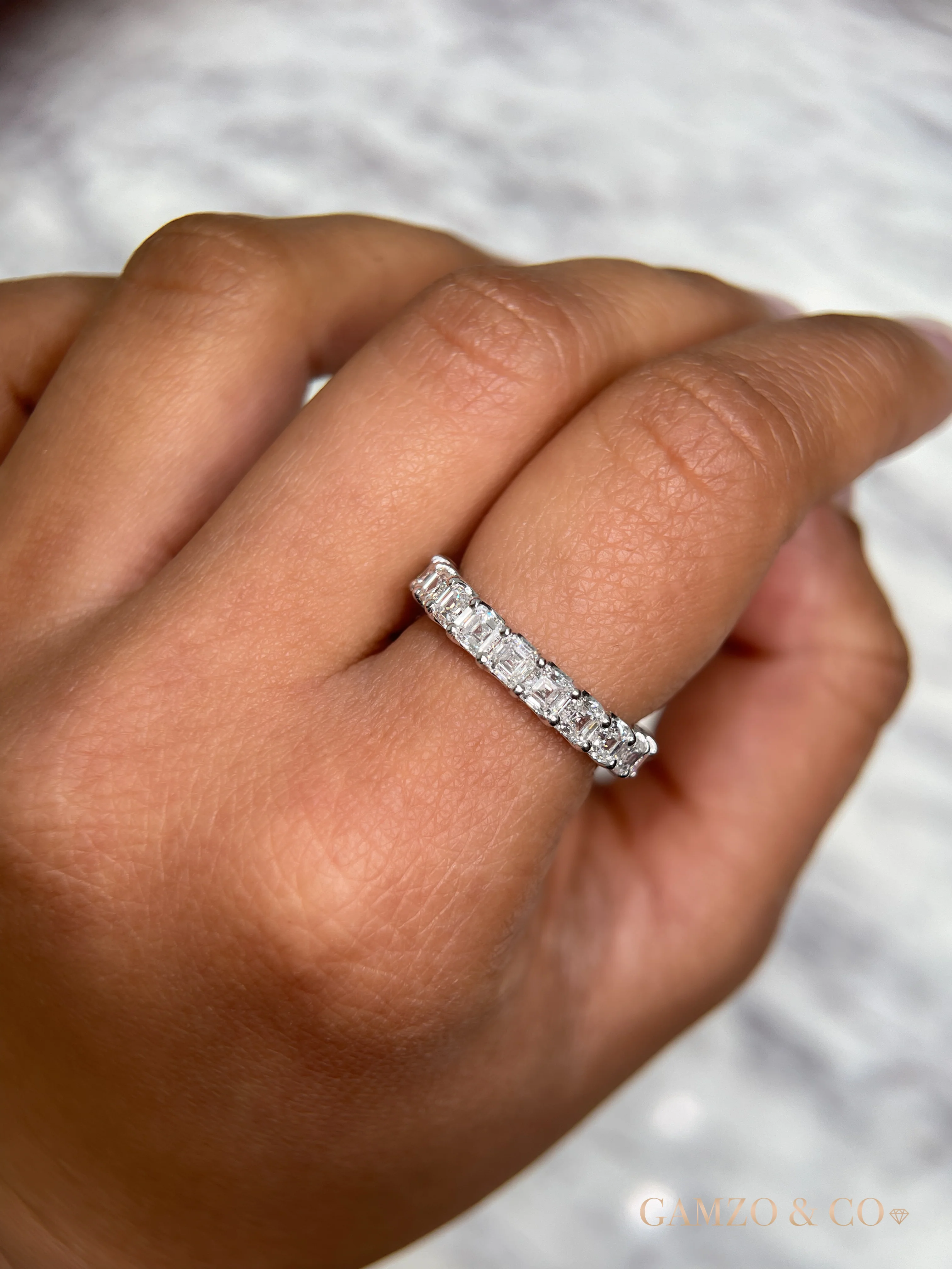 Asscher Cut Natural Diamond Eternity Band - Image 4
