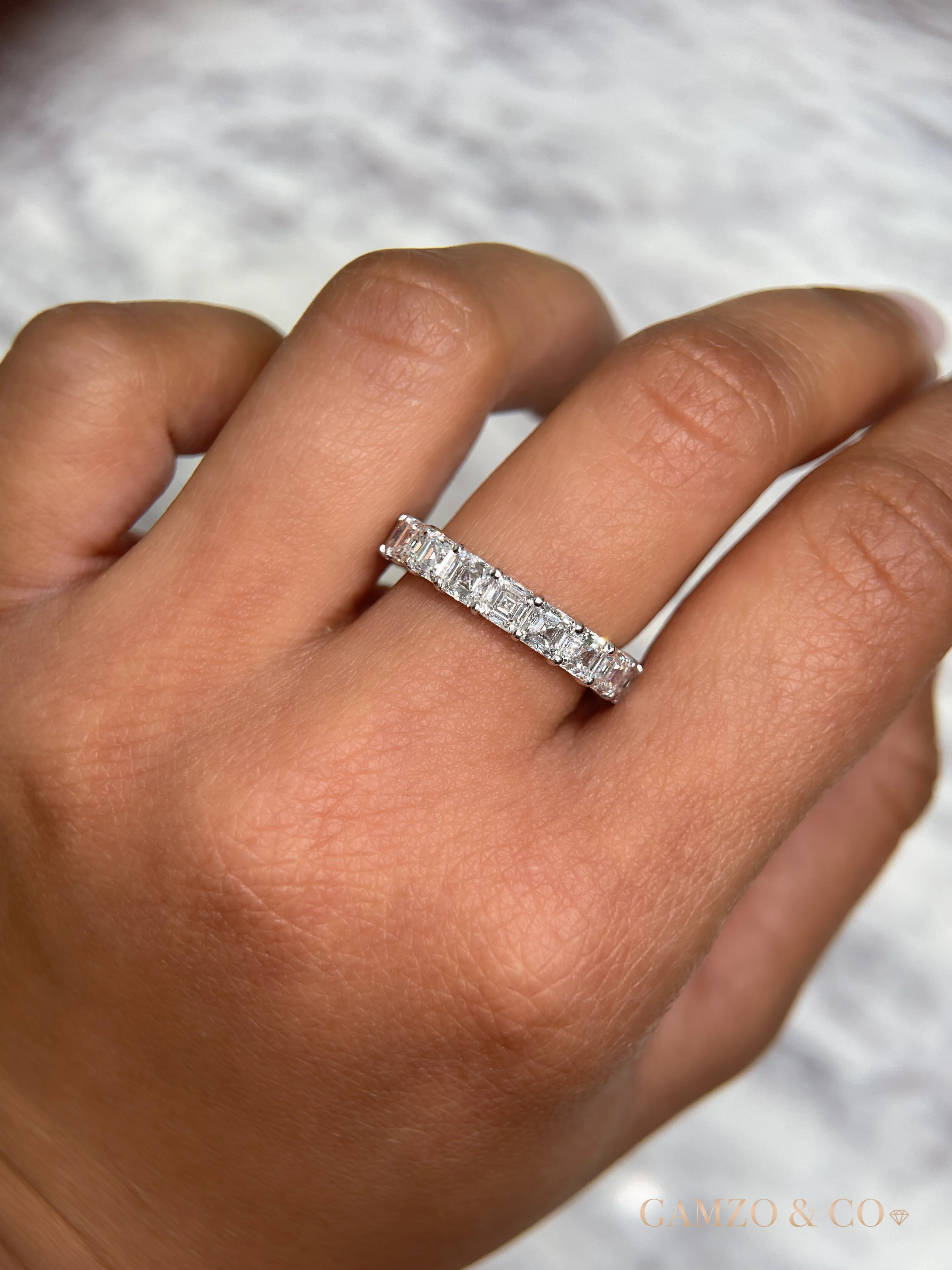 Asscher Cut Natural Diamond Eternity Band - Image 6