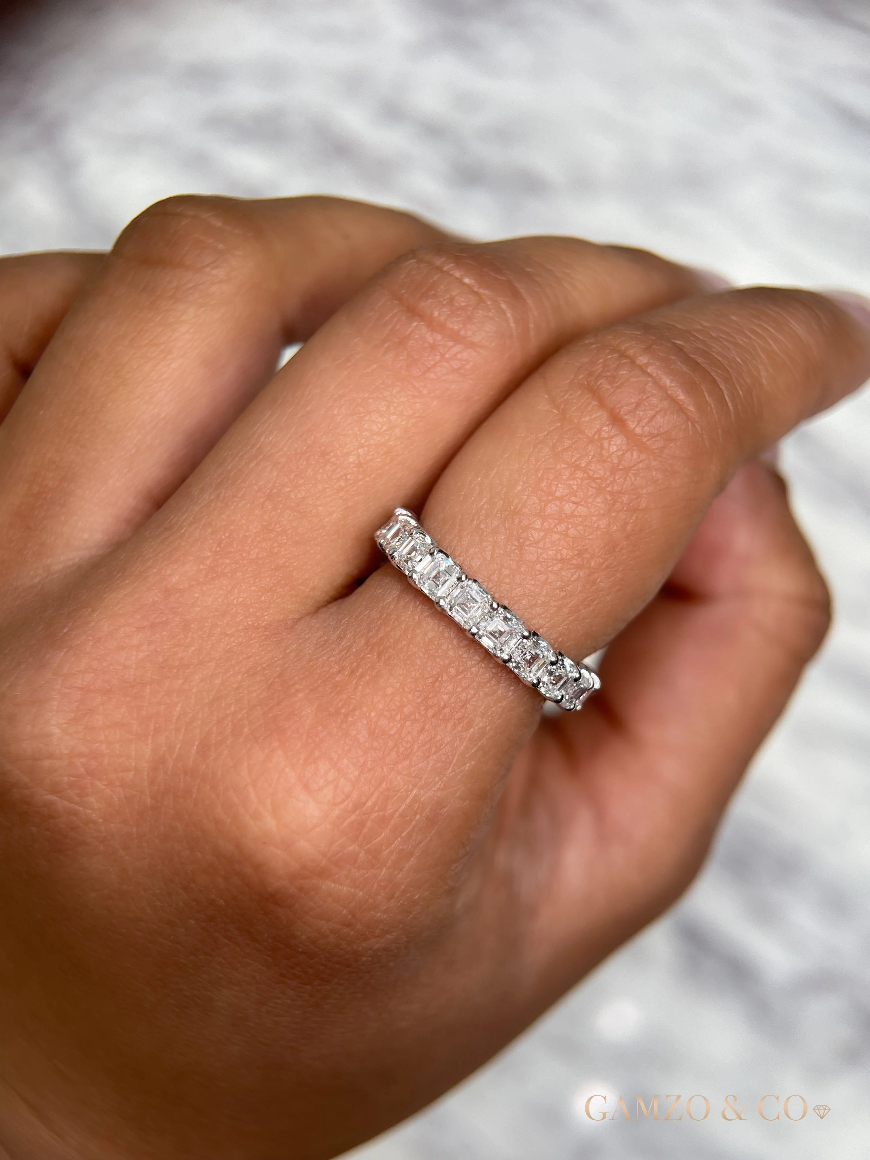 Asscher Cut Lab Grown Diamond Full Eternity Band - Image 4