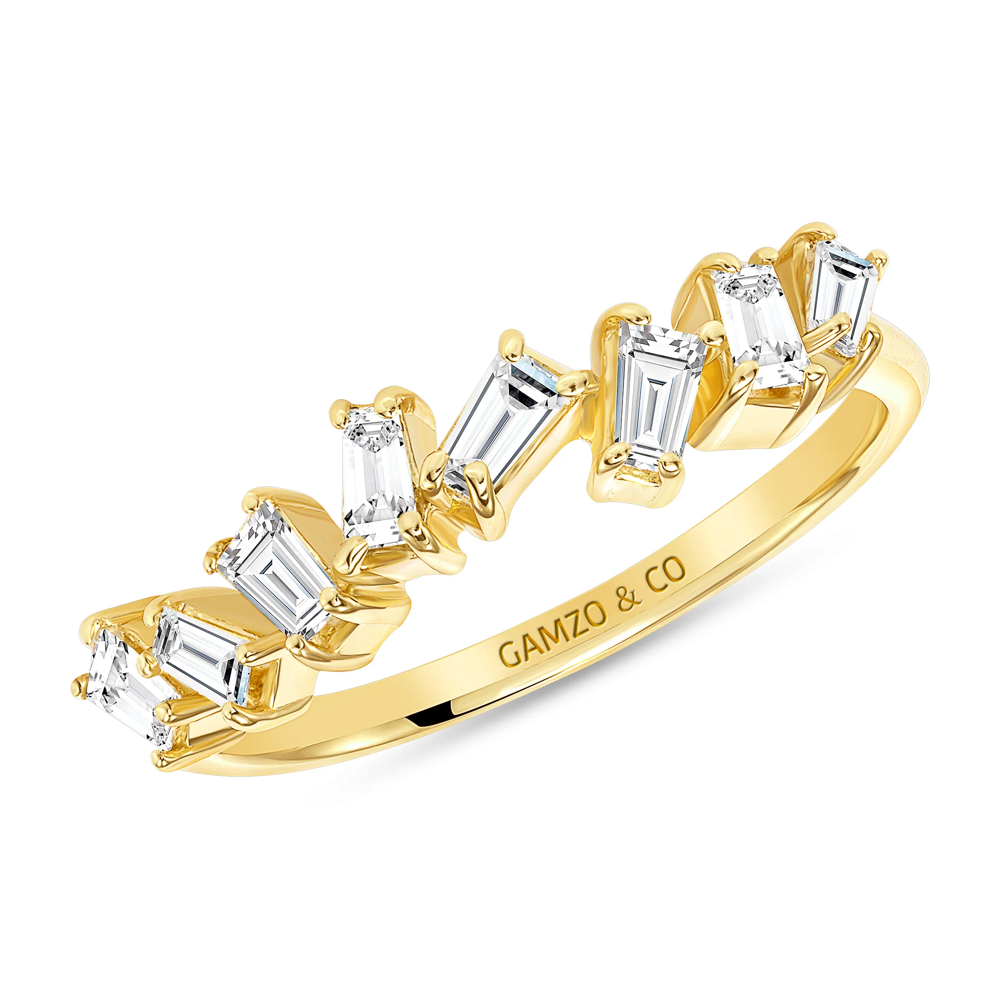 Baguette Diamond Scatter Stackable Band - Image 2