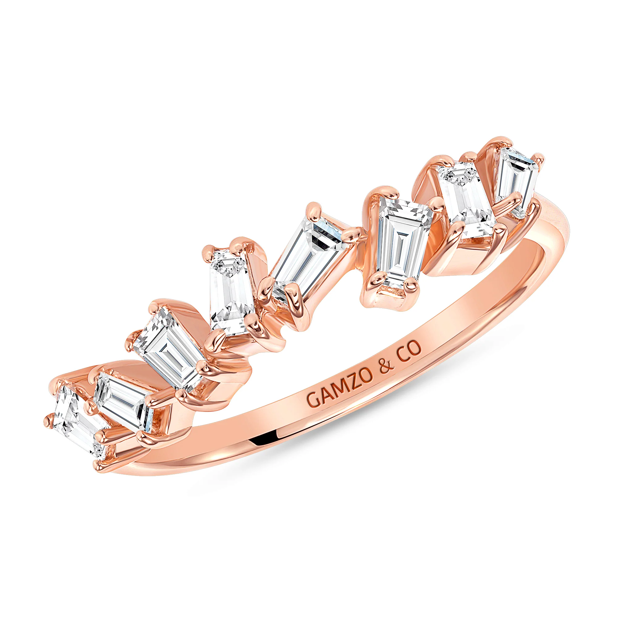 Baguette Diamond Scatter Stackable Band - Image 3