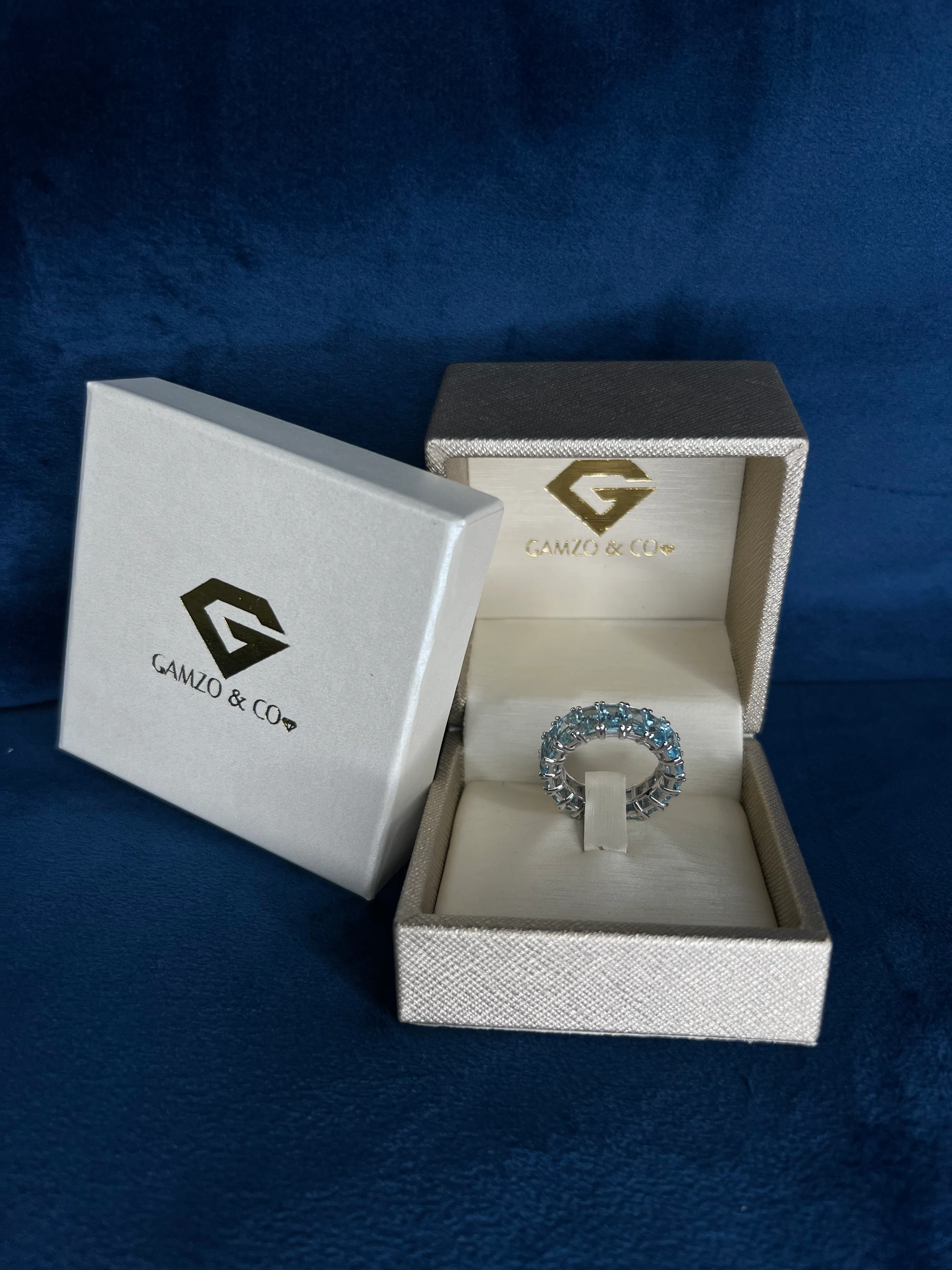 Topaz Eternity Band. Gemstone Ring - Image 2