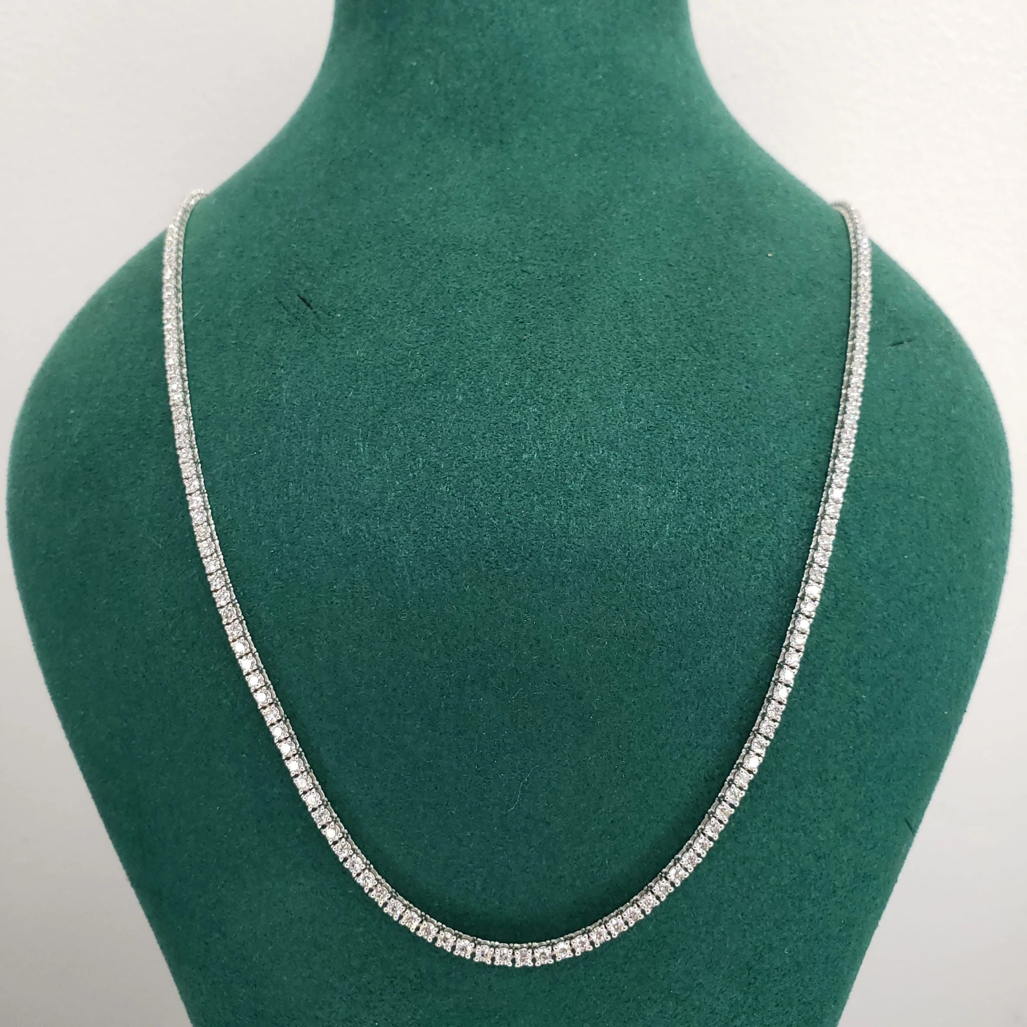15 Carats Classic Lab Grown Diamond Tennis Necklace - Round Cut Lab Grown Diamonds - Image 6