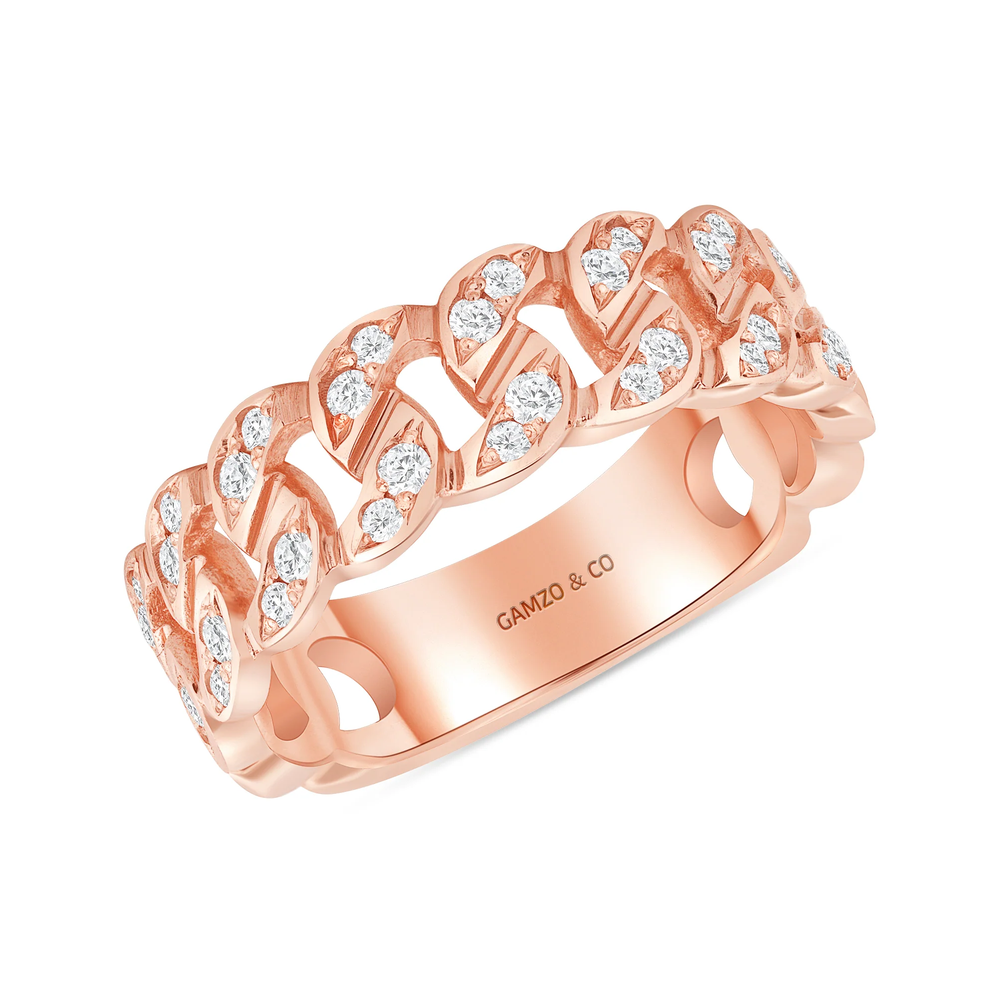 Natural Diamond Cuban Ring - Image 3