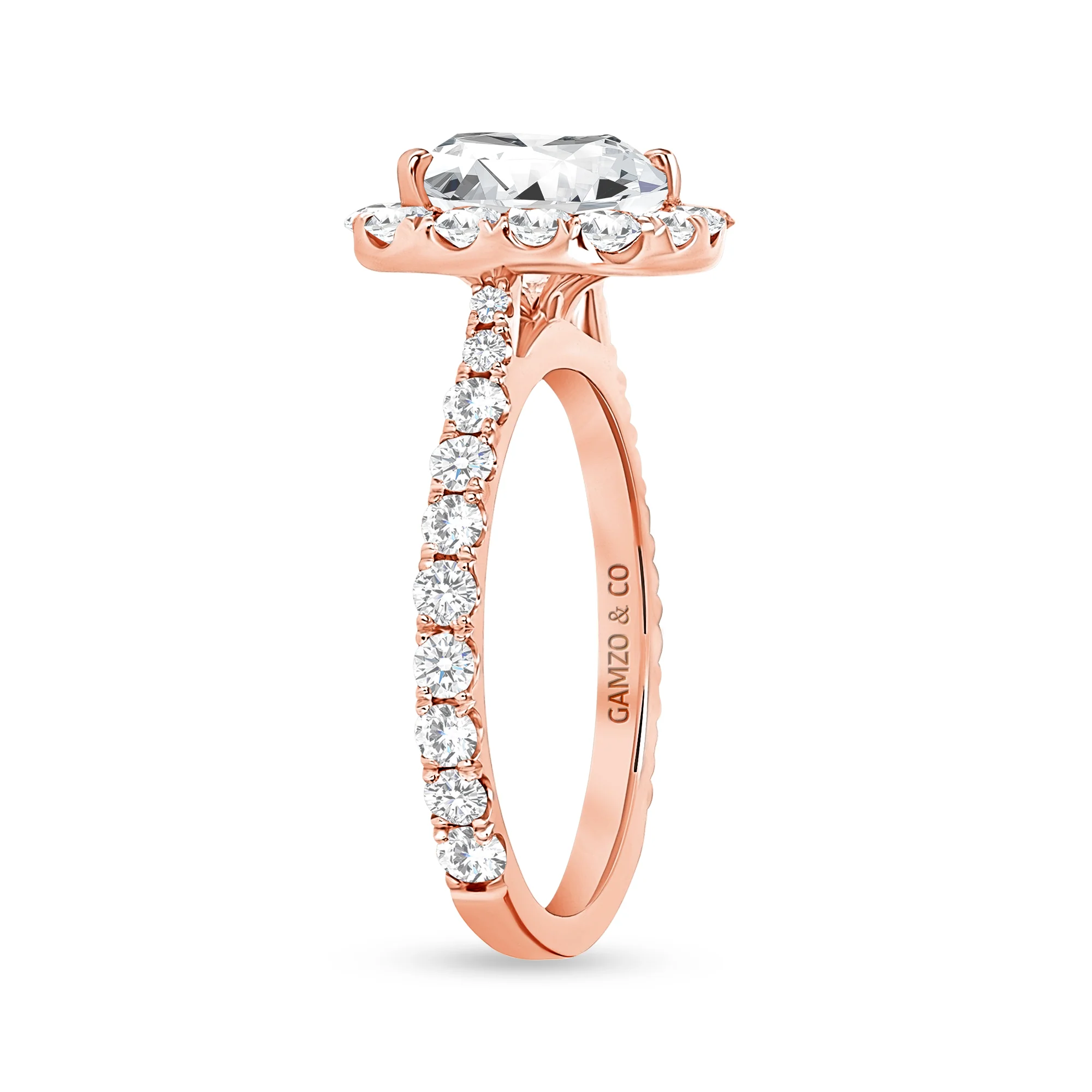 Cushion Cut Natural Diamond Halo Engagement Ring (GIA Certified) - Image 4