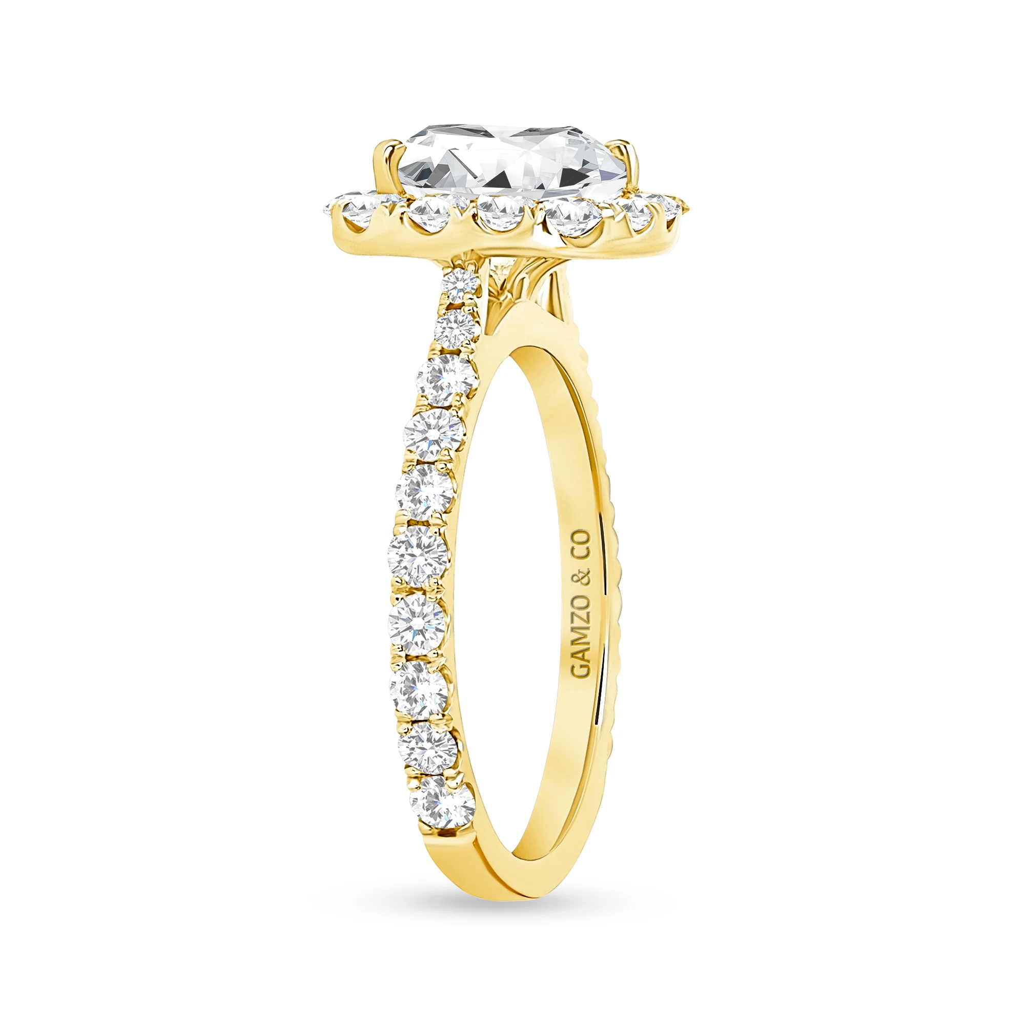 Cushion Cut Natural Diamond Halo Engagement Ring (GIA Certified) - Image 6
