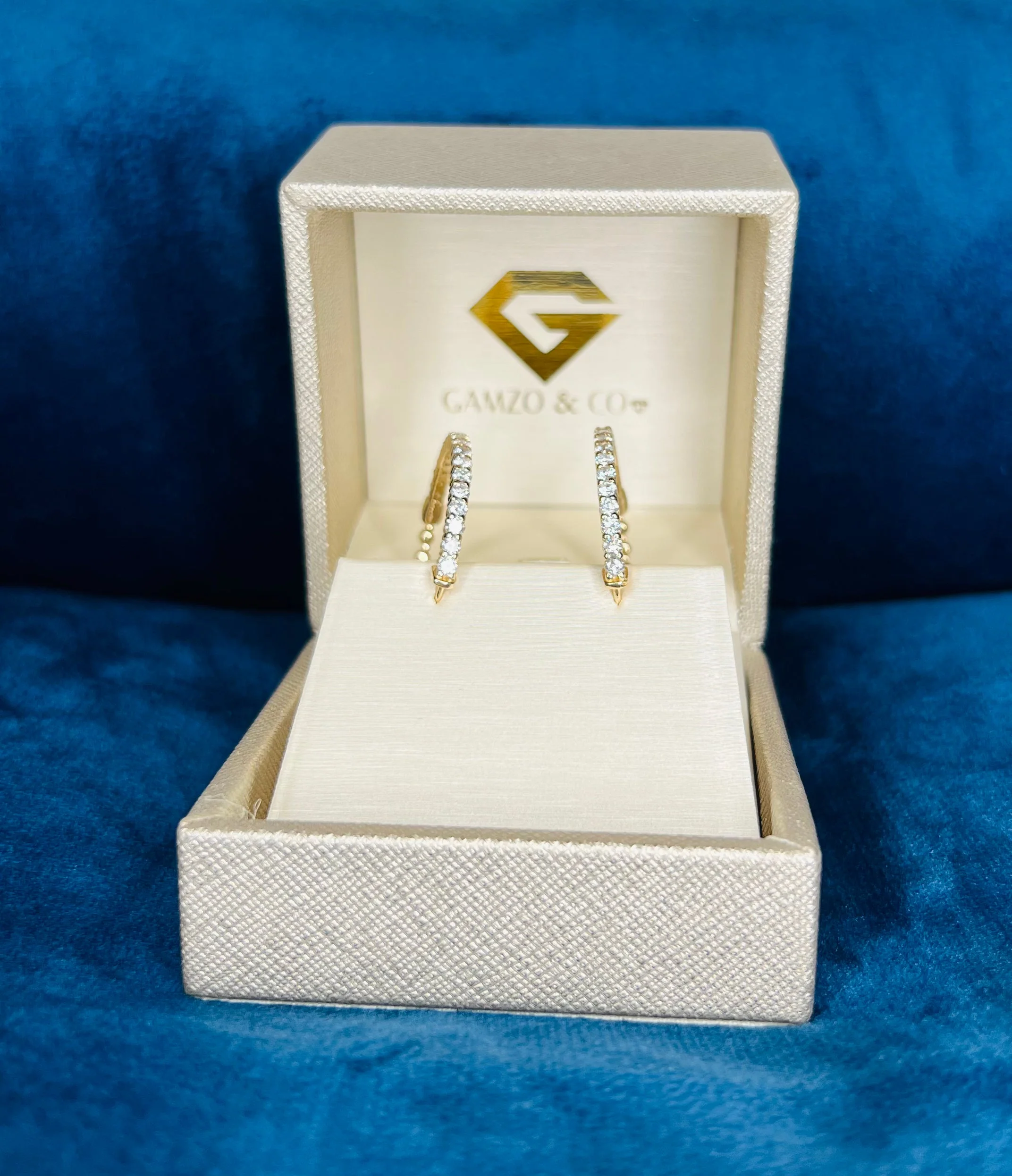 3.00 Carats Lab Grown Round Diamond Eternity Hoop Earrings - Image 7