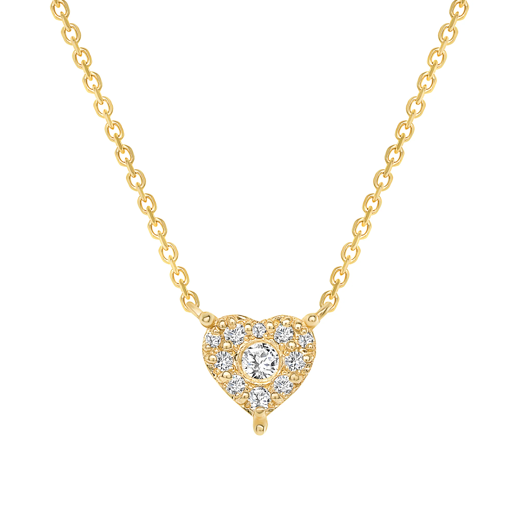 14k Gold Diamond Heart Pendant Necklace