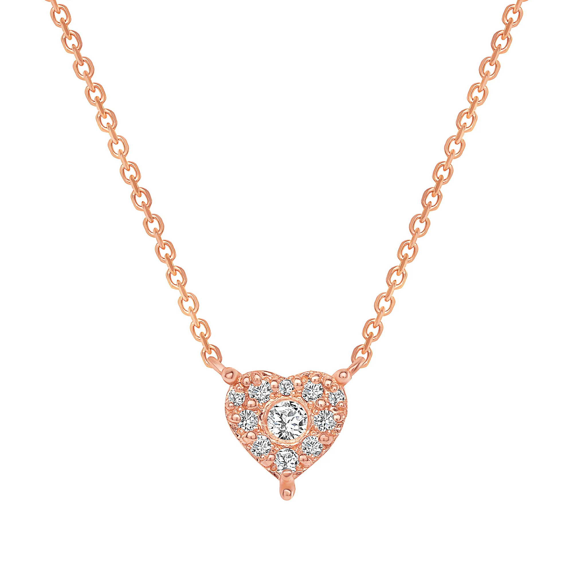 14k Gold Diamond Heart Pendant Necklace - Image 2