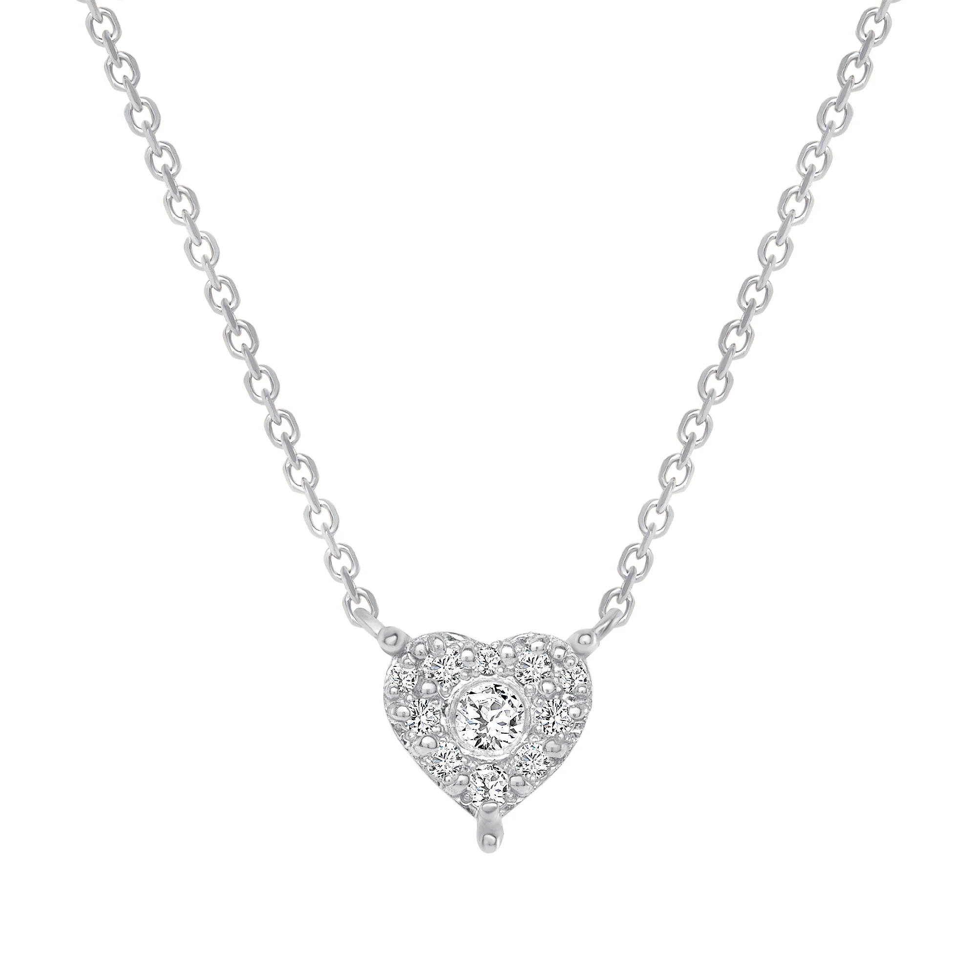 14k Gold Diamond Heart Pendant Necklace - Image 3