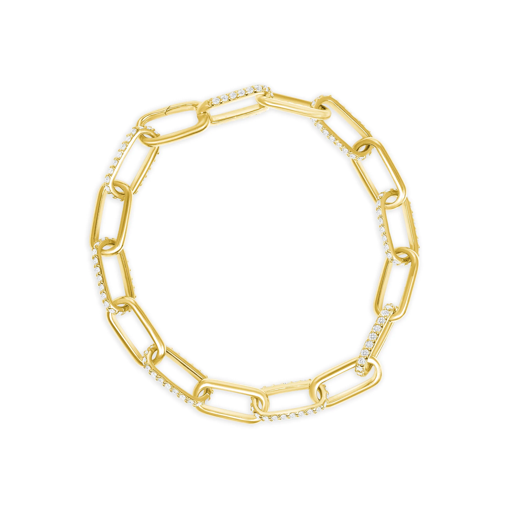 Diamond Paperclip Link Bracelet - Image 2