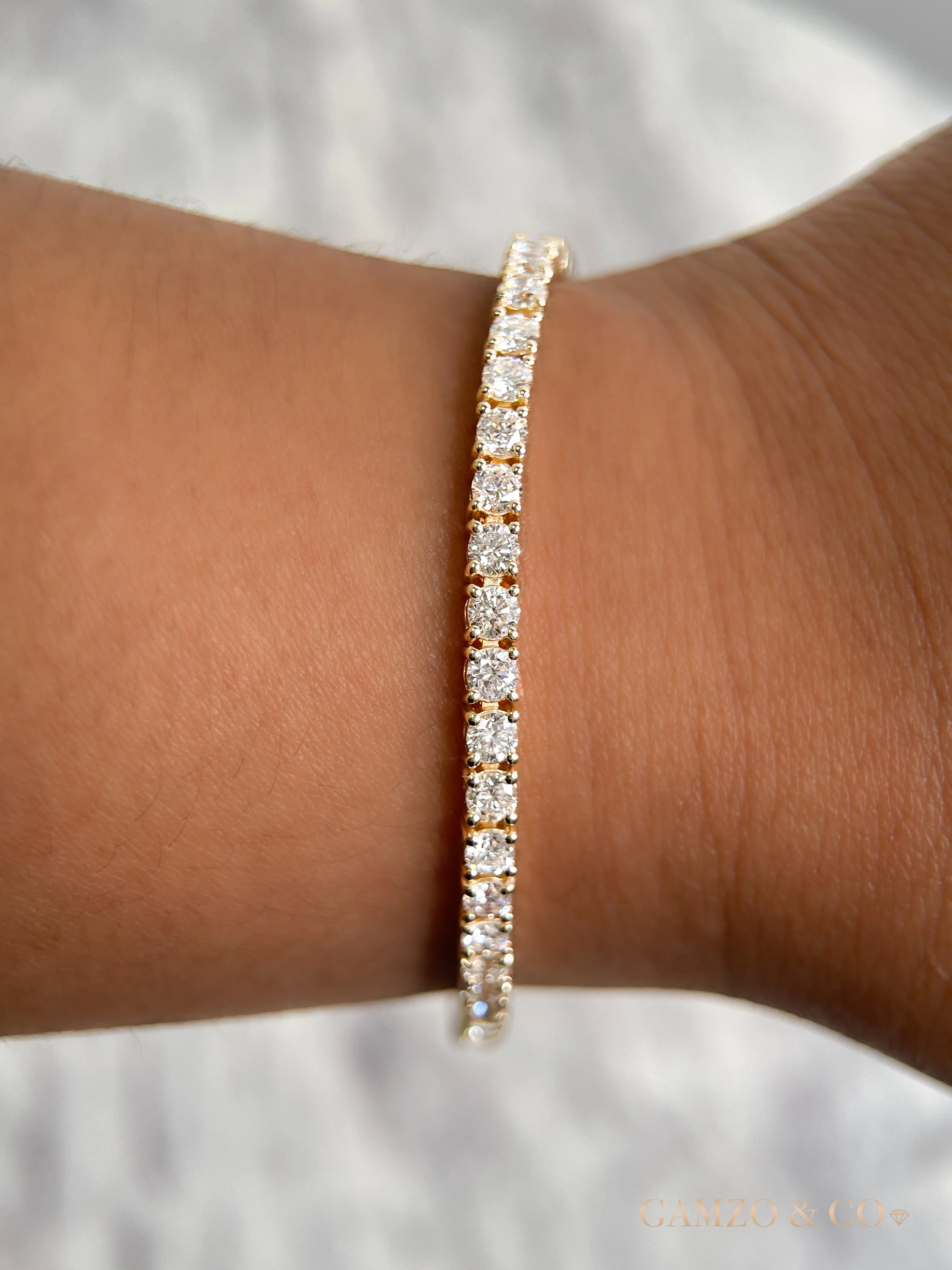 Lab Grown Diamond Tennis Bracelet - Classic Round Cut - Image 6