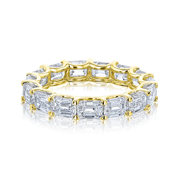 Emerald Cut Natural Diamond Eternity Band, 3 Carat East-West - Image 3