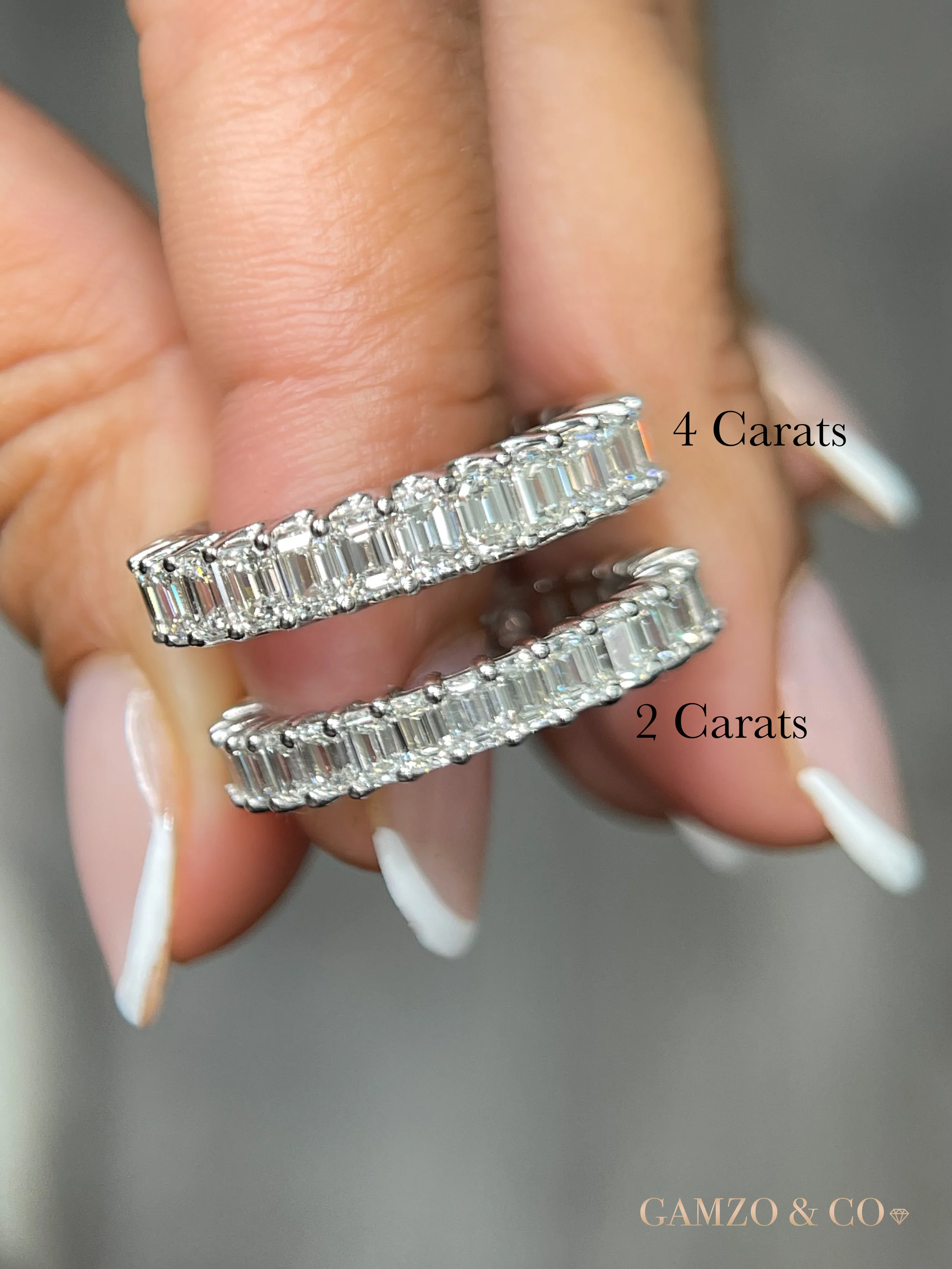 Emerald Cut Natural Diamond Eternity Band - Image 6