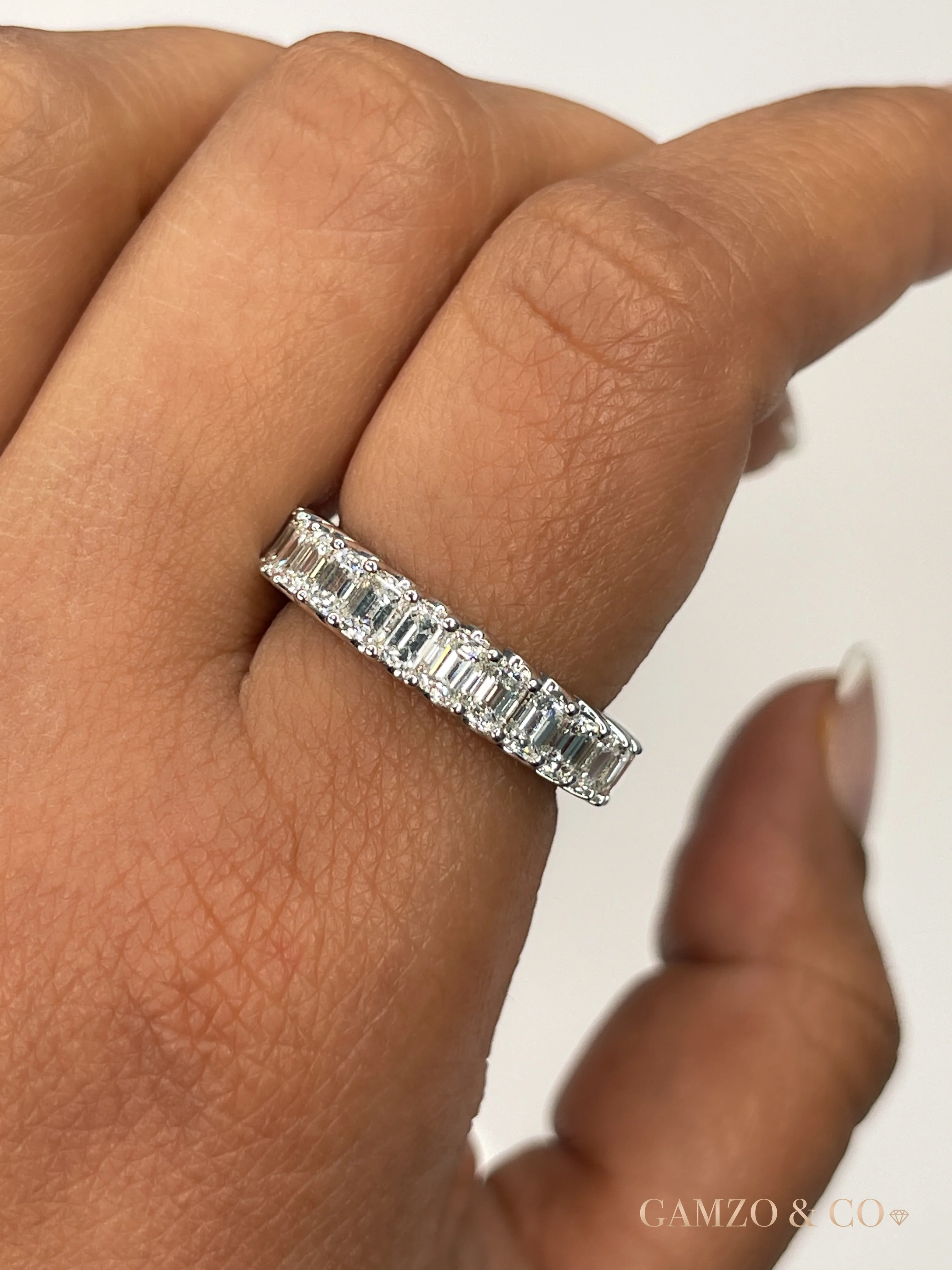 Emerald Cut Natural Diamond Eternity Band - Image 7