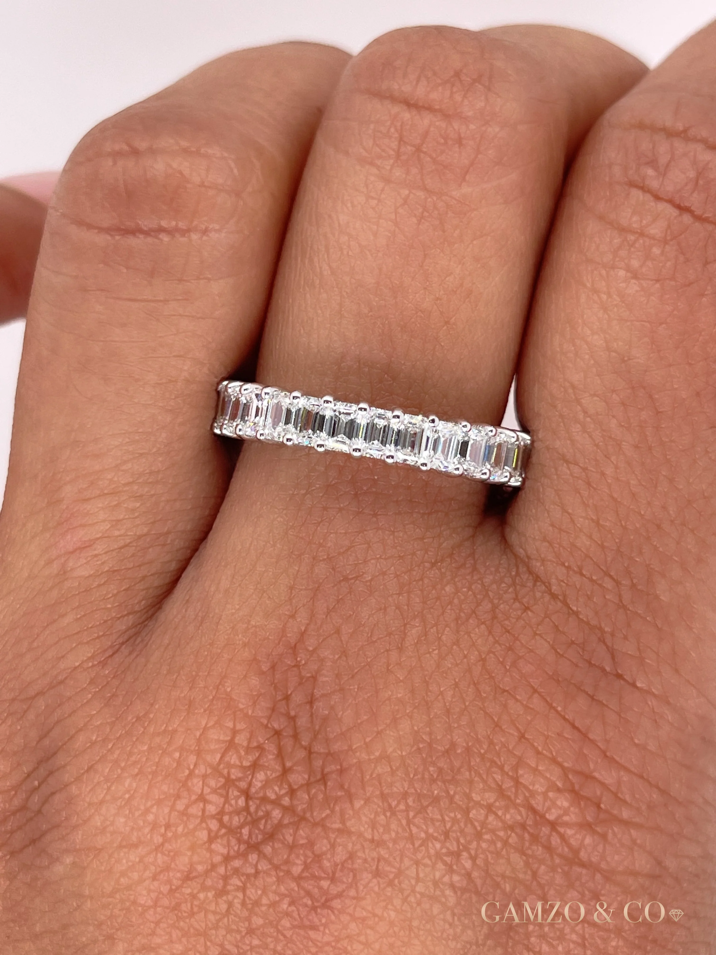 Emerald Cut Lab Grown Diamond - Full Eternity Band - Image 5