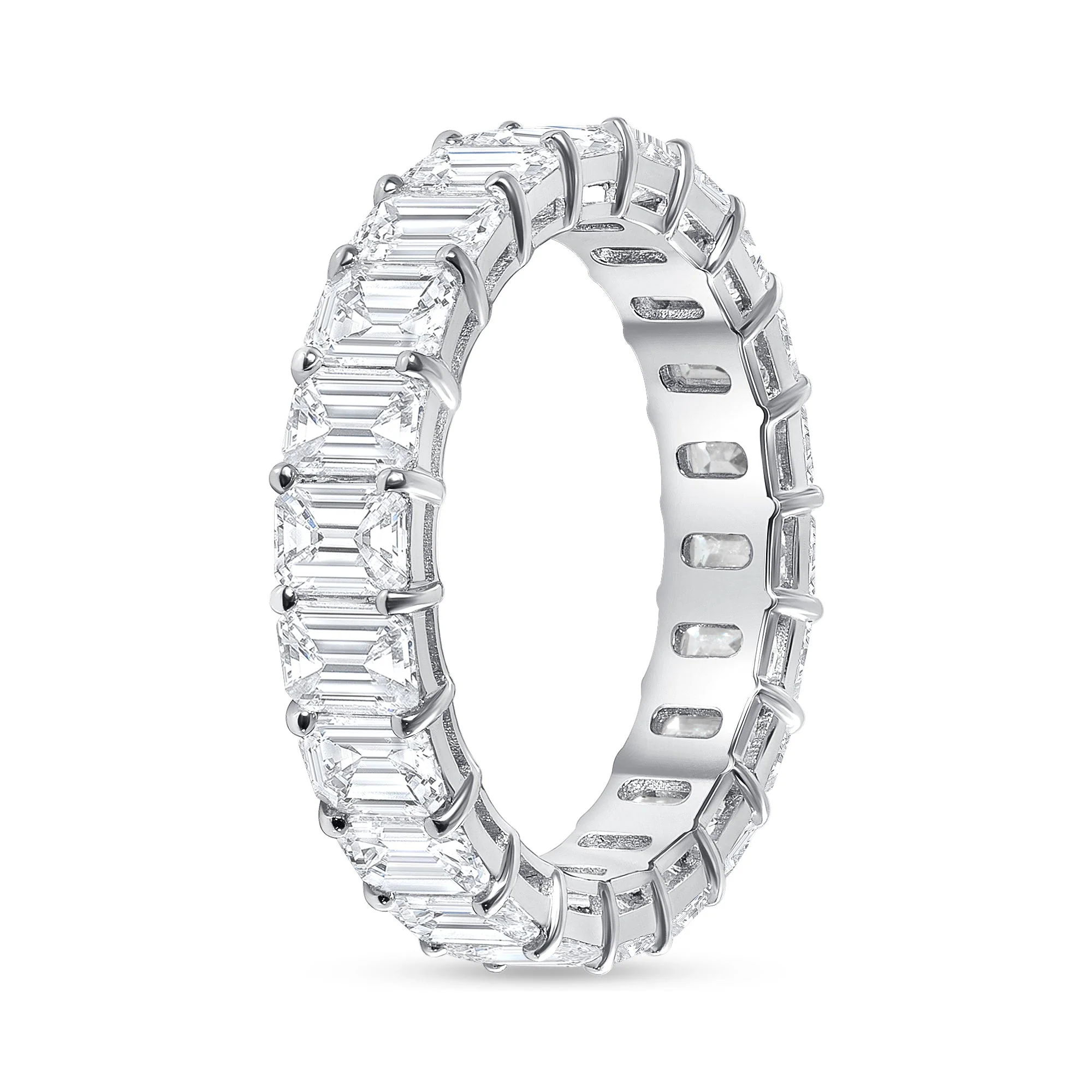 Emerald Cut Lab Grown Diamond - Full Eternity Band - Image 9