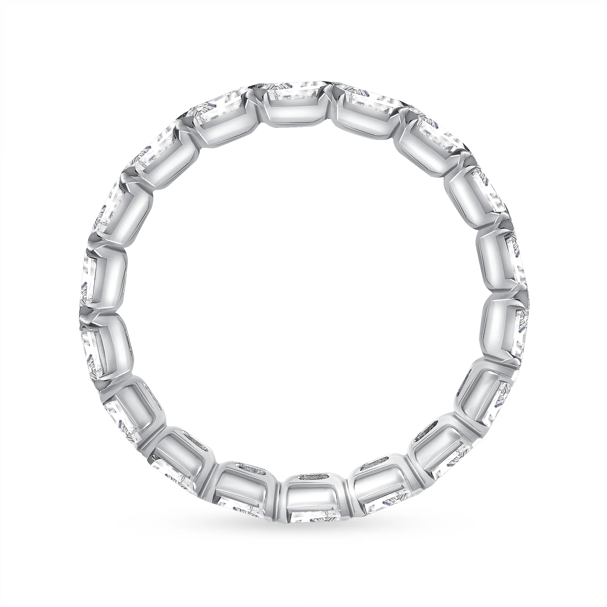 Emerald Cut Natural Diamond Eternity Band. East-West - Image 5
