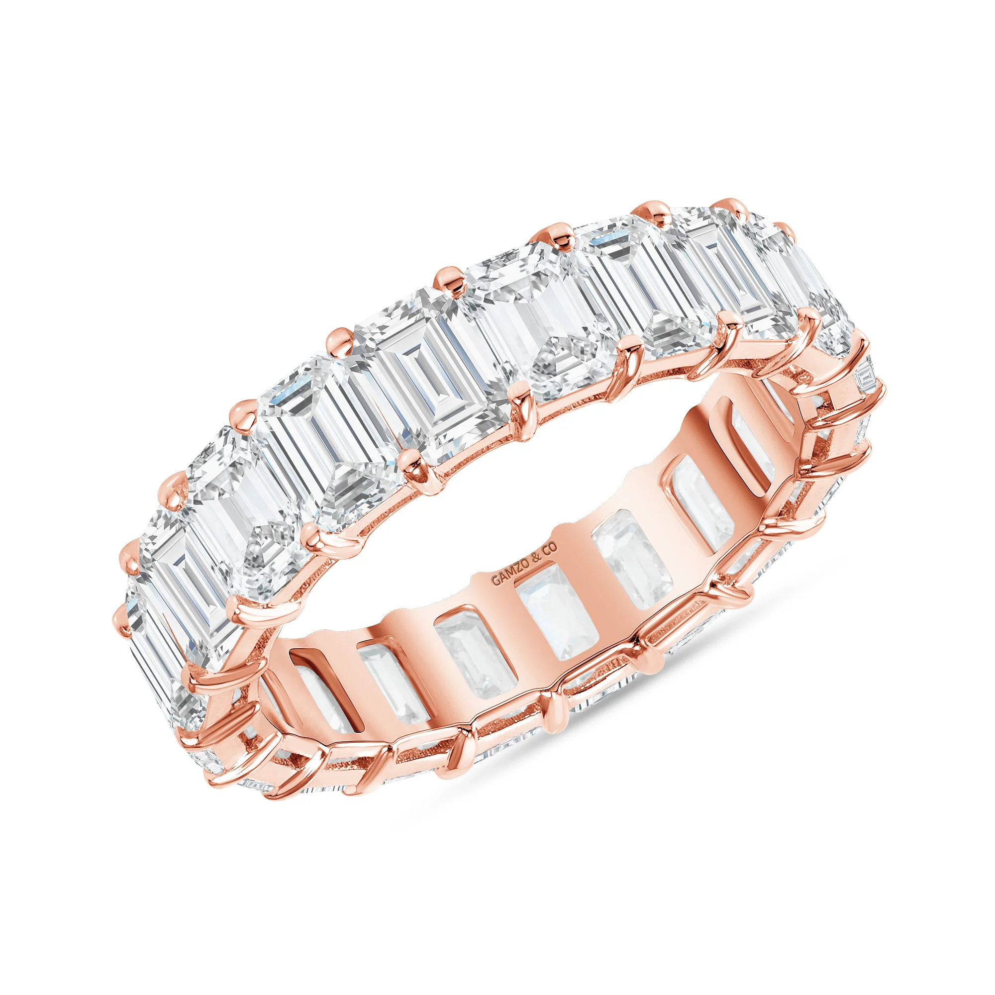 Emerald Cut Natural Eternity Band - 7 Carat - Image 3