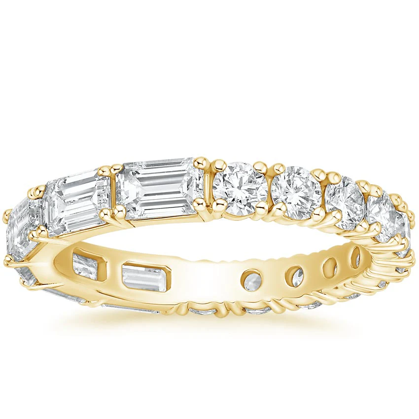 Half Round Half Emerald Natural Diamond Eternity Band - Image 10