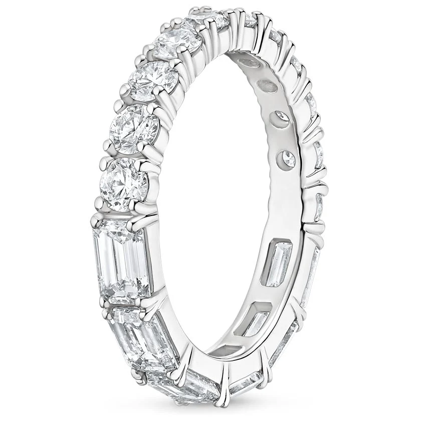 Half Round Half Emerald Natural Diamond Eternity Band - Image 11