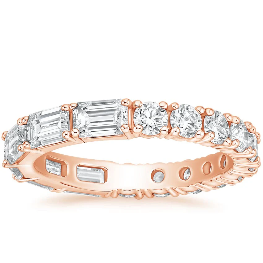 Half Round Half Emerald Natural Diamond Eternity Band - Image 7