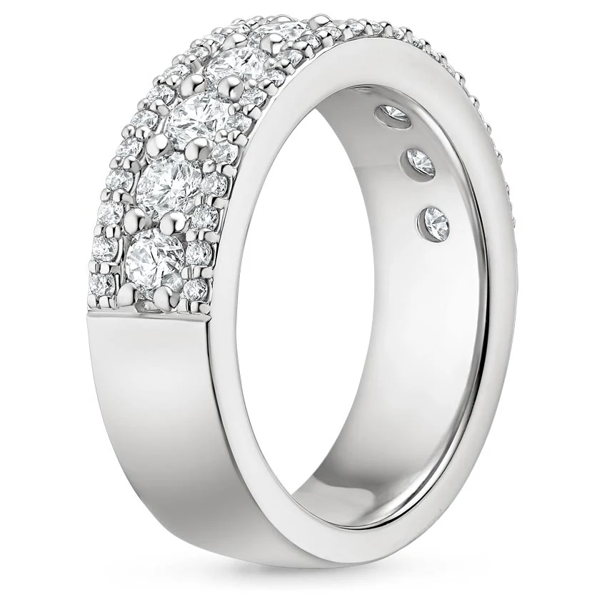 Half-Way Natural Diamond Eternity Ring, Wedding Band - Image 2