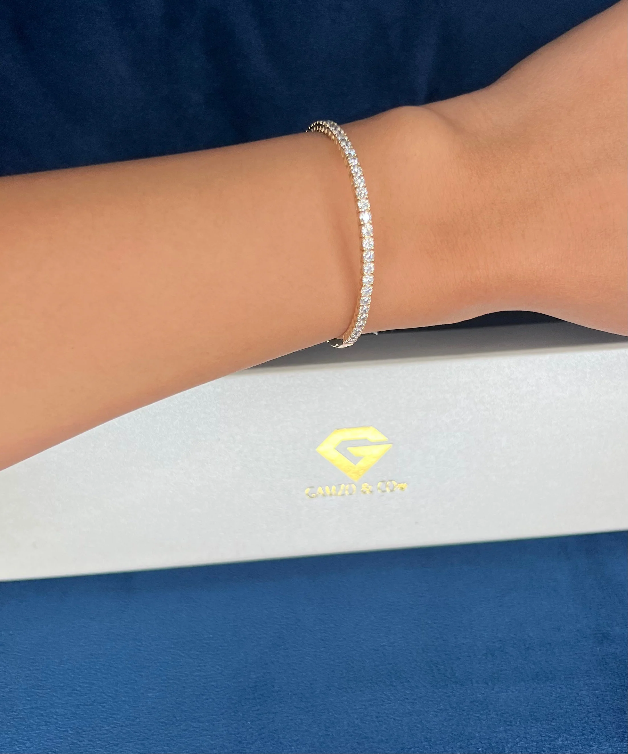 Lab Grown Diamond Bangle Bracelet - Round Cut - Image 5