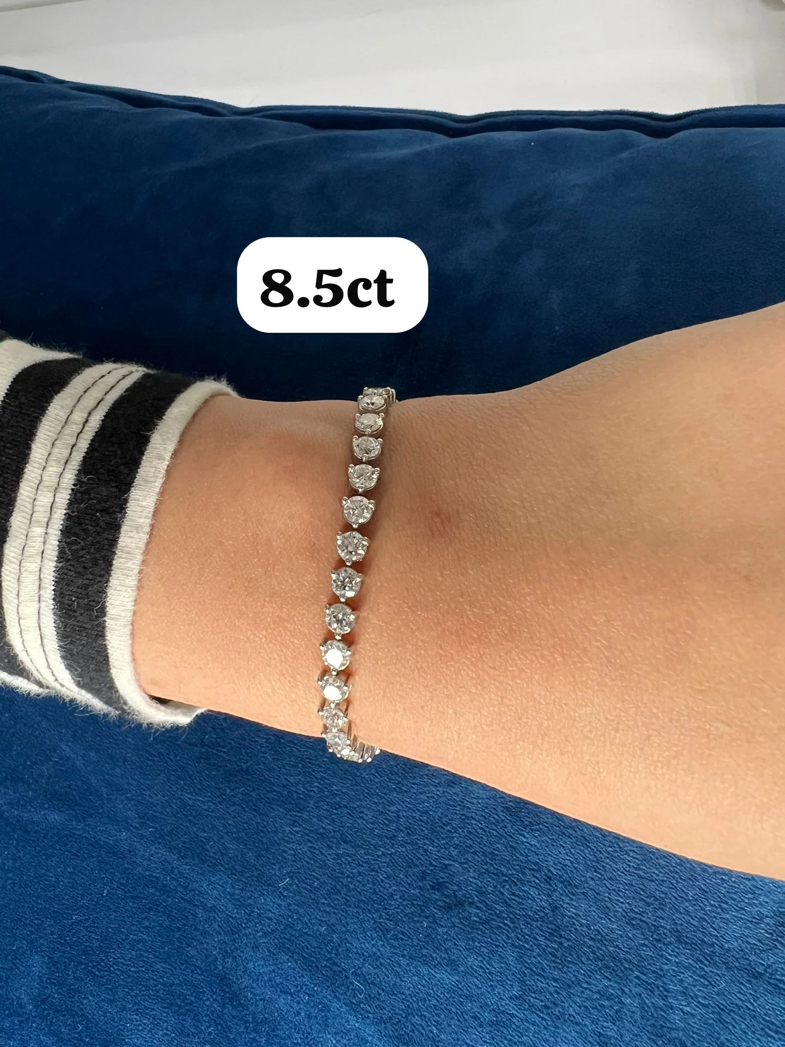 Lab Grown Diamond Tennis Bracelet - Classic Round Cut - 3 Prong Setting - Image 3