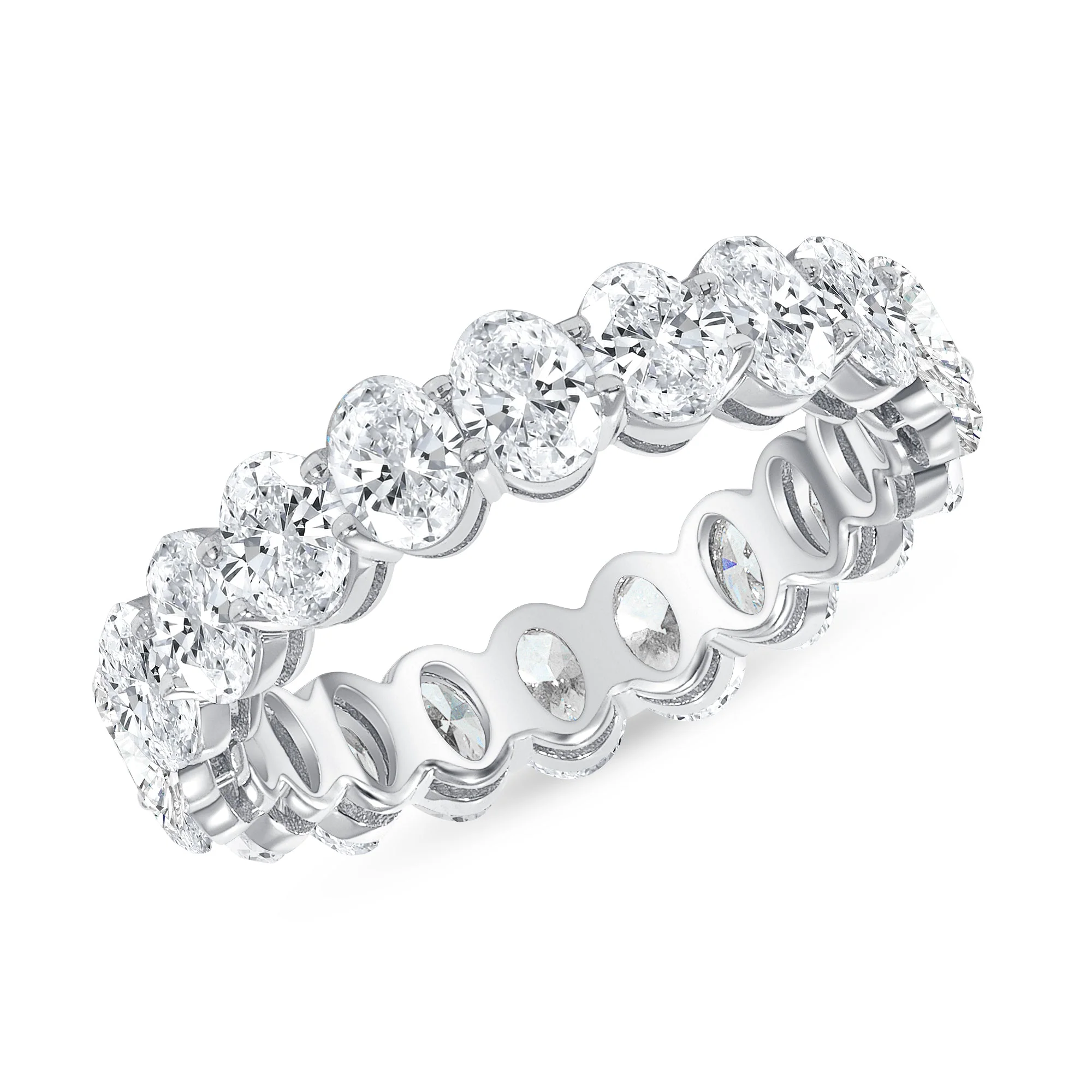 Oval Cut Natural Diamond Eternity Band. 5 Carat, 6 Carat, 8 Carat - Image 5