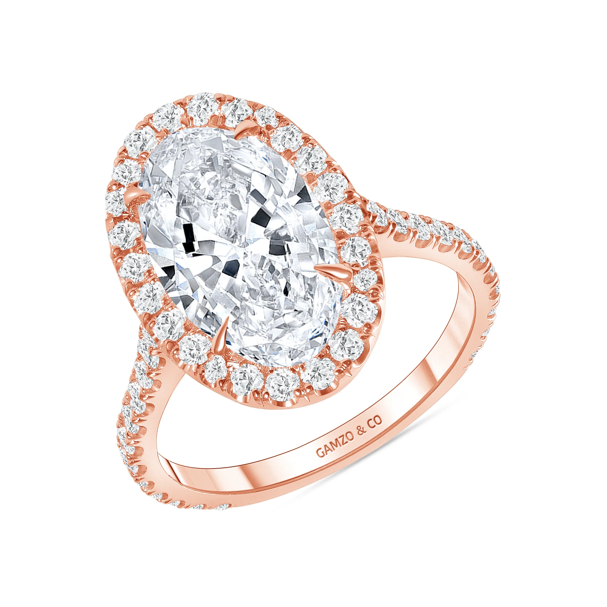 Oval Cut Natural Diamond Halo Engagement Ring (GIA Certified) - Image 3