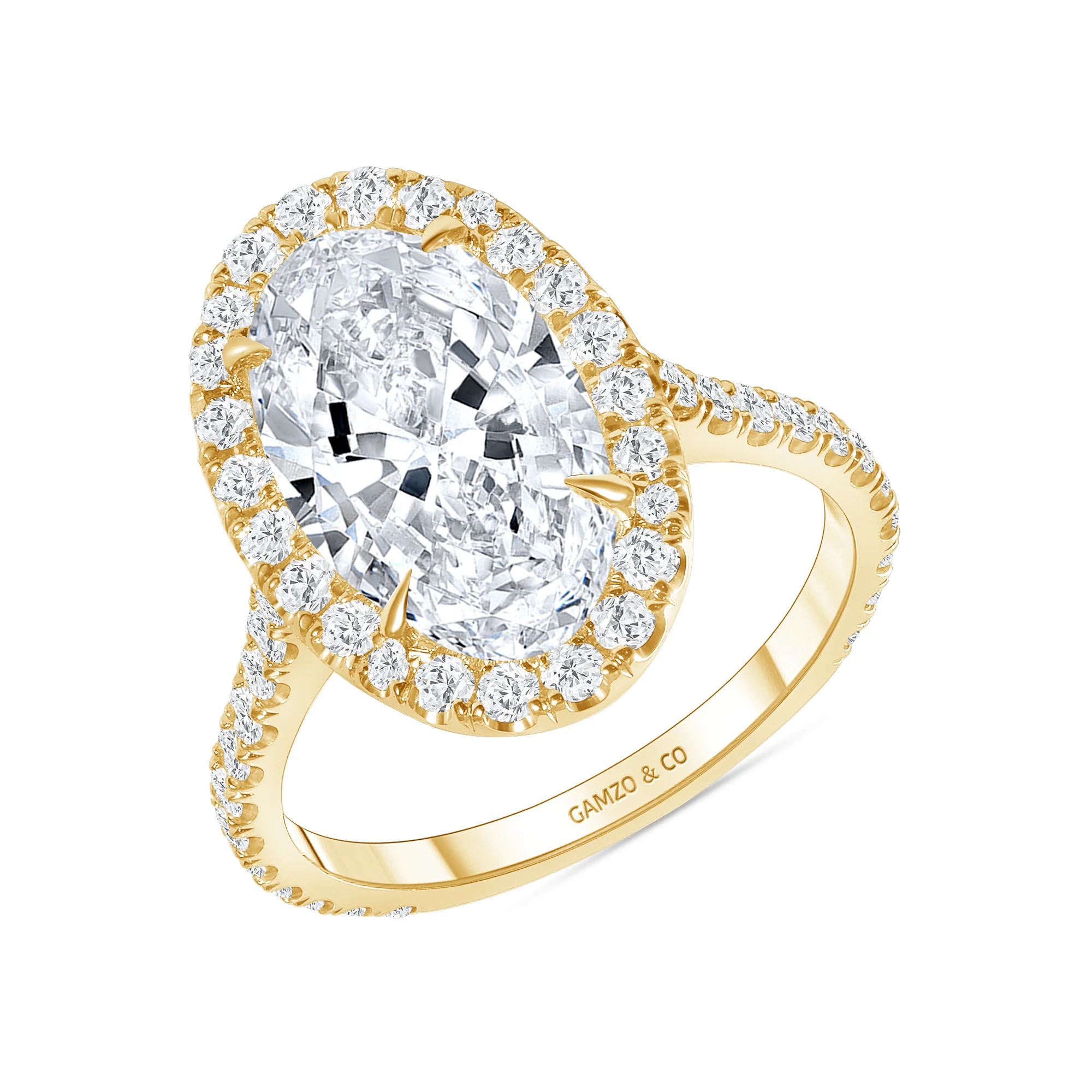 Oval Cut Natural Diamond Halo Engagement Ring (GIA Certified) - Image 4
