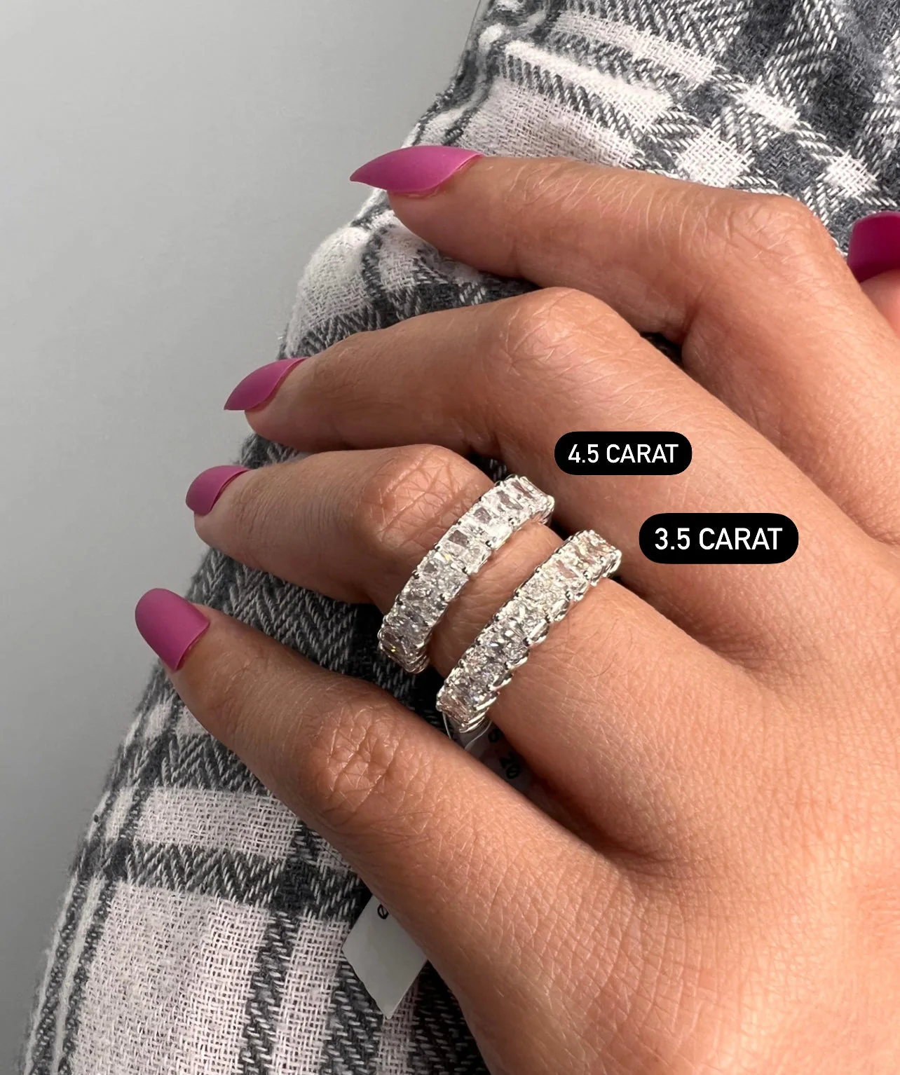 Radiant Cut Lab Grown Diamond Full Eternity Band - Image 10