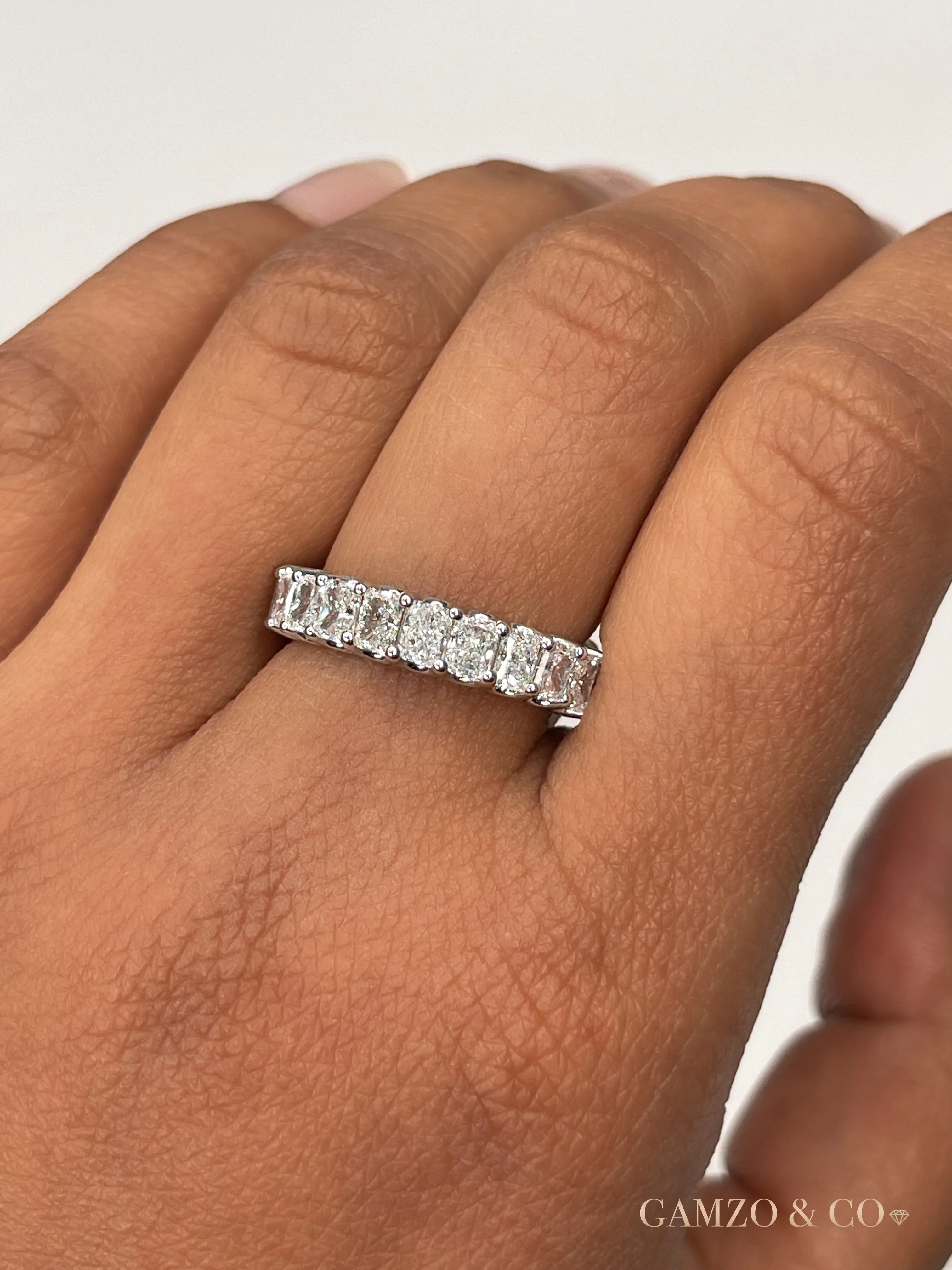 Radiant Cut Lab Grown Diamond Full Eternity Band - Image 6