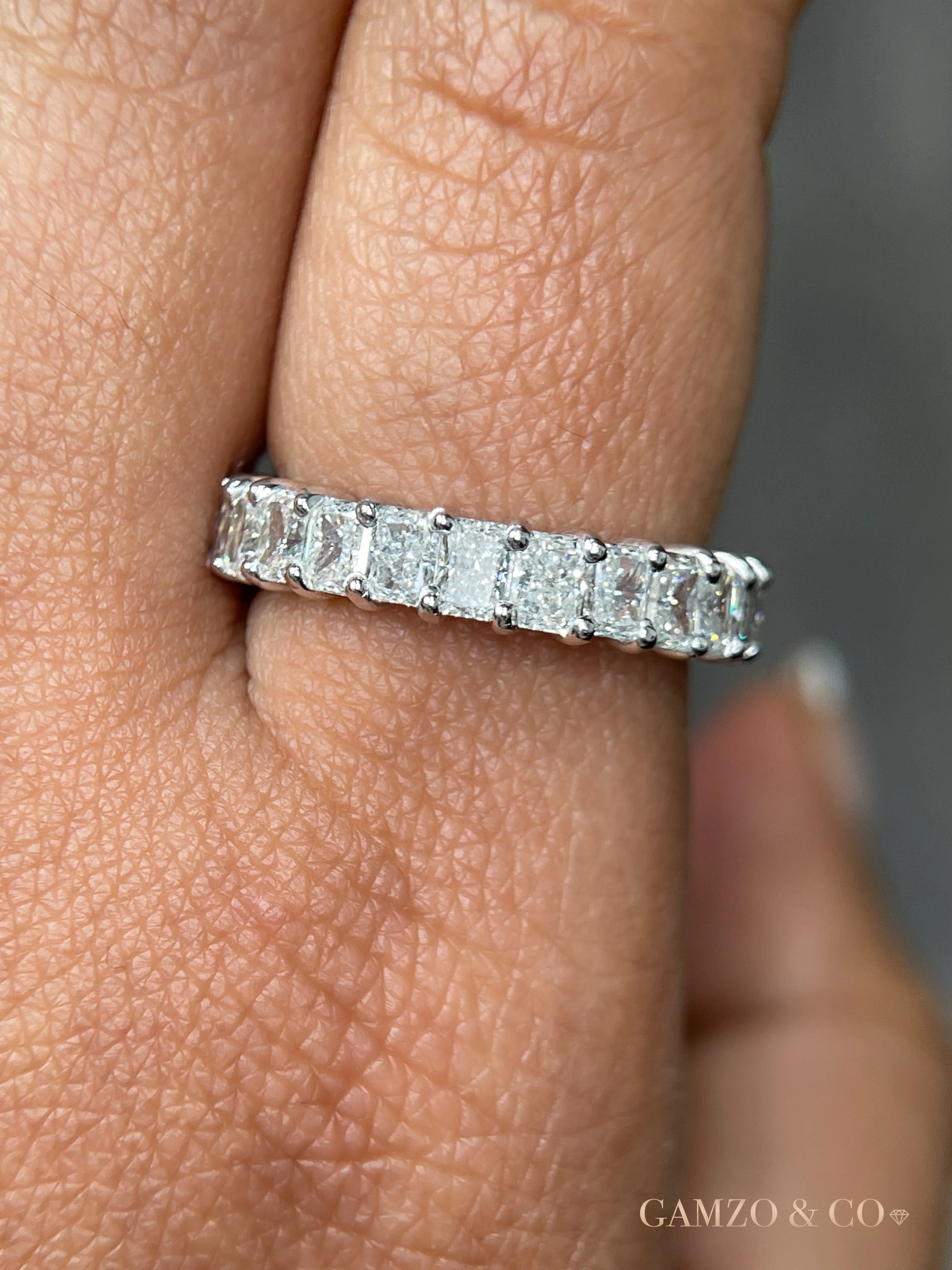 Radiant Cut Lab Grown Diamond Full Eternity Band - Image 7