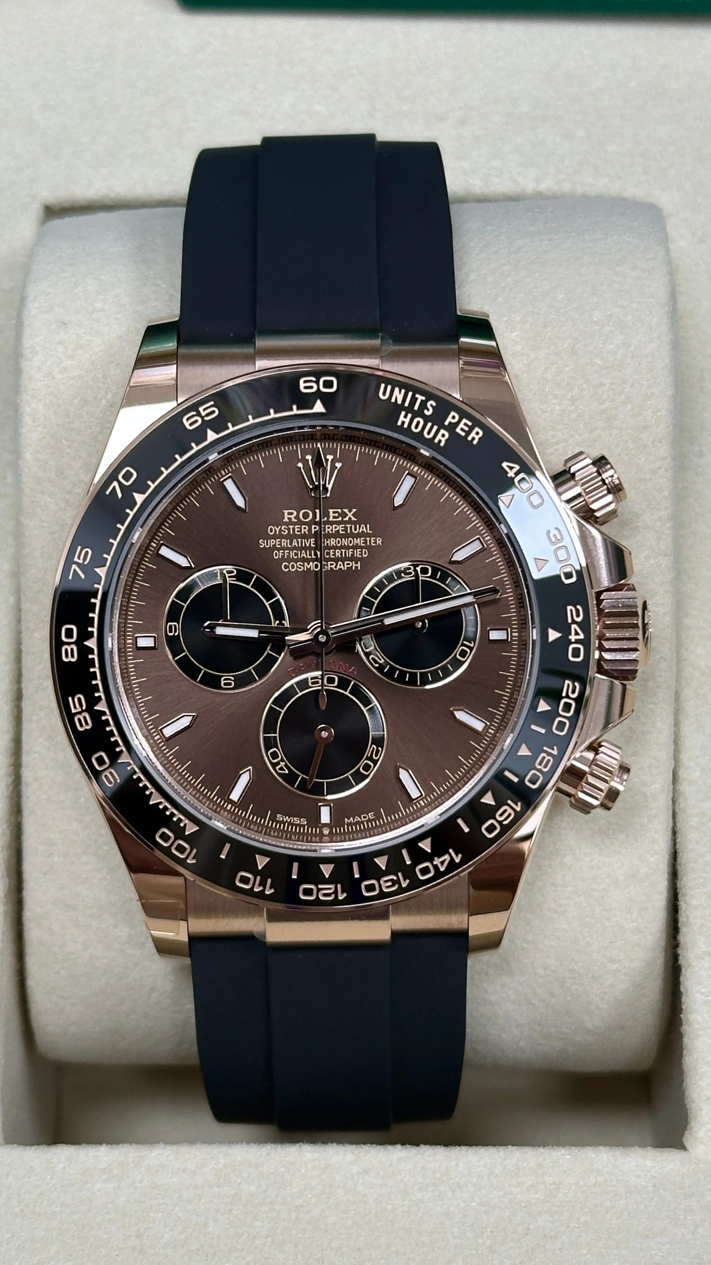 Rolex Cosmograph Daytona 40mm Everose Gold Chocolate Index Dial Black Ceramic Bezel Oysterflex 126515LN – New 2025 / 2026 - Image 2