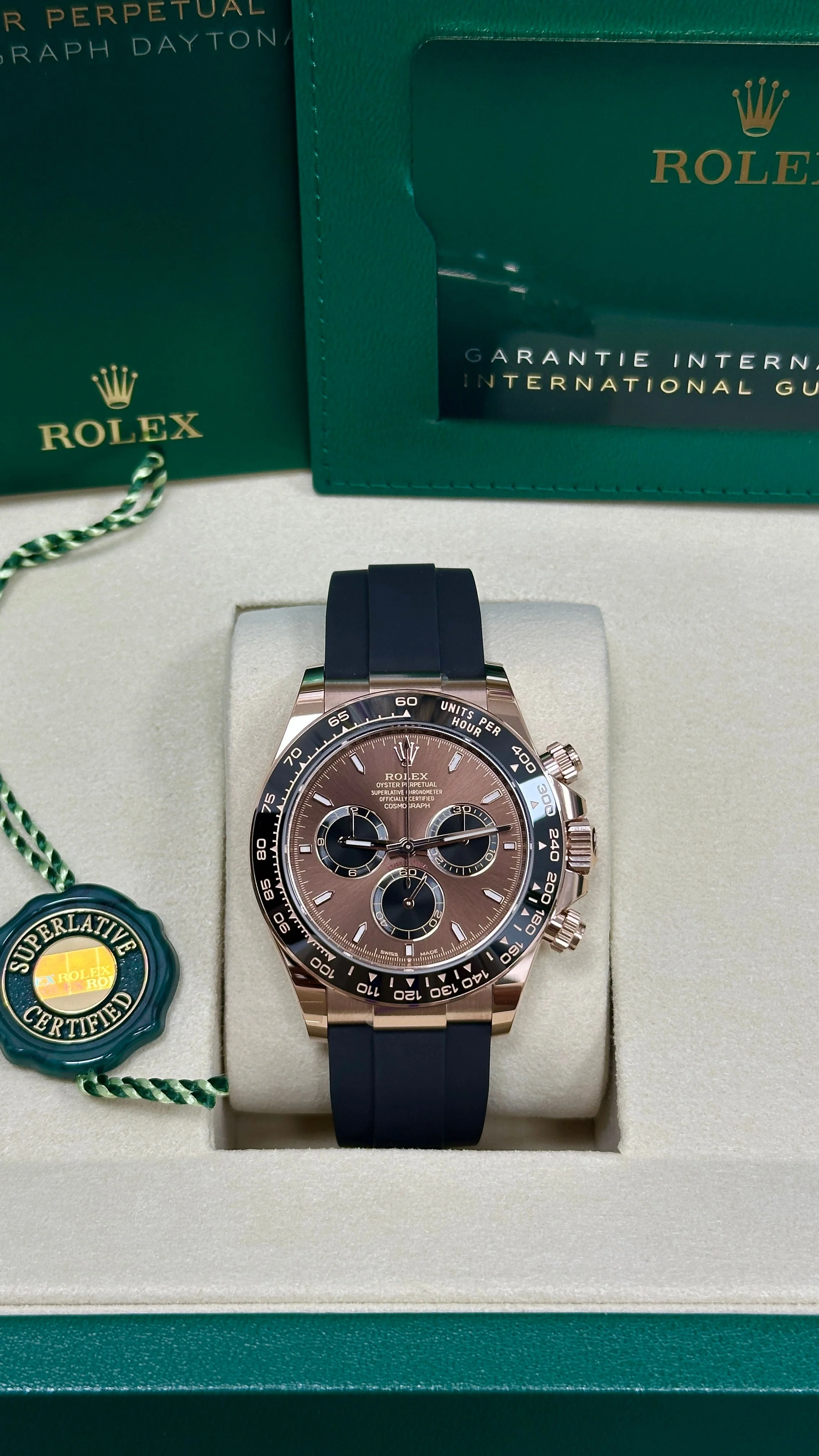 Rolex Cosmograph Daytona 40mm Everose Gold Chocolate Index Dial Black Ceramic Bezel Oysterflex 126515LN – New 2025 / 2026 - Image 3