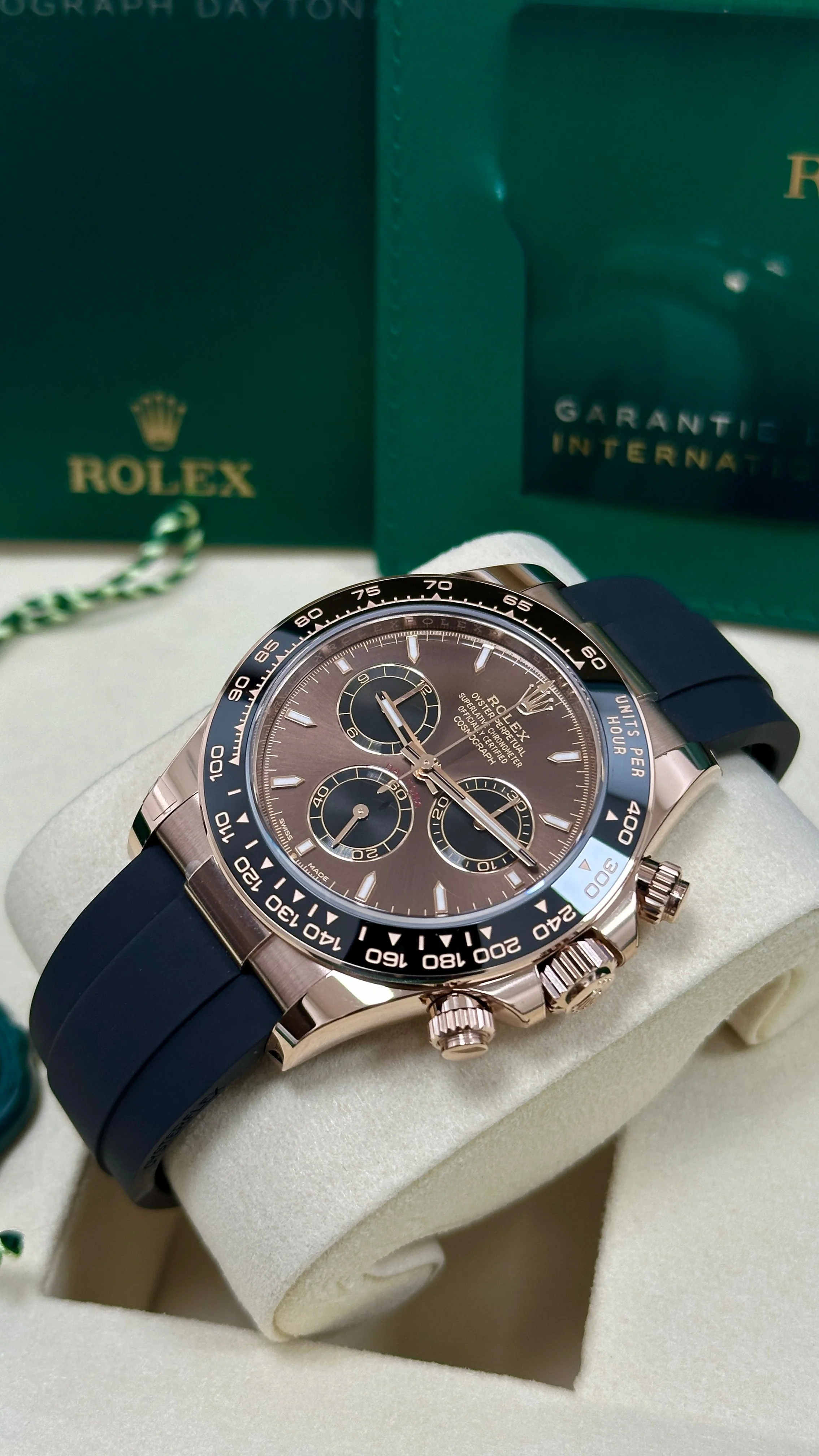 Rolex Cosmograph Daytona 40mm Everose Gold Chocolate Index Dial Black Ceramic Bezel Oysterflex 126515LN – New 2025 / 2026 - Image 5