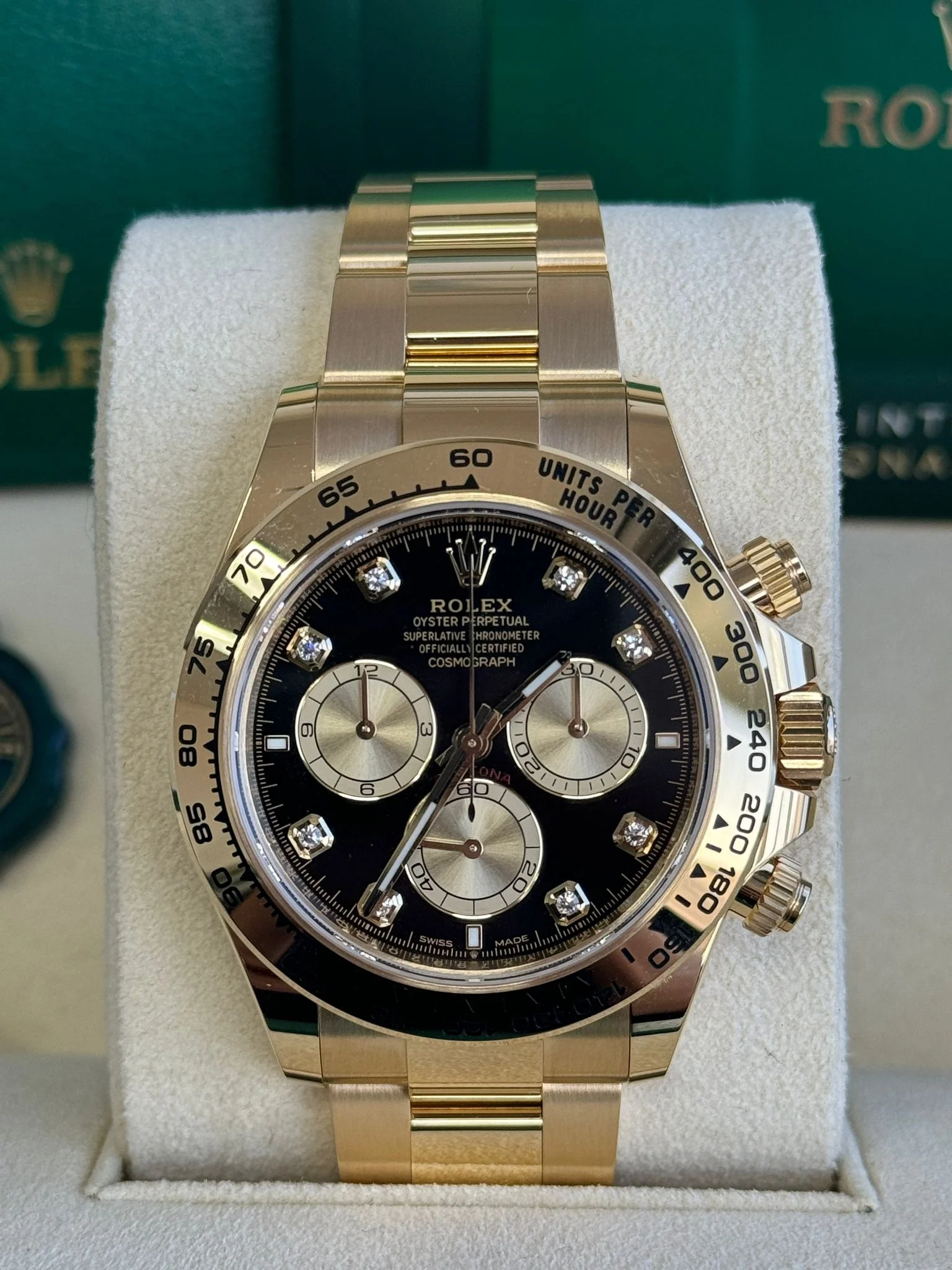 Rolex Cosmograph Daytona 40mm Yellow Gold Black Diamond Dial 126508 – New 2025 - Image 2