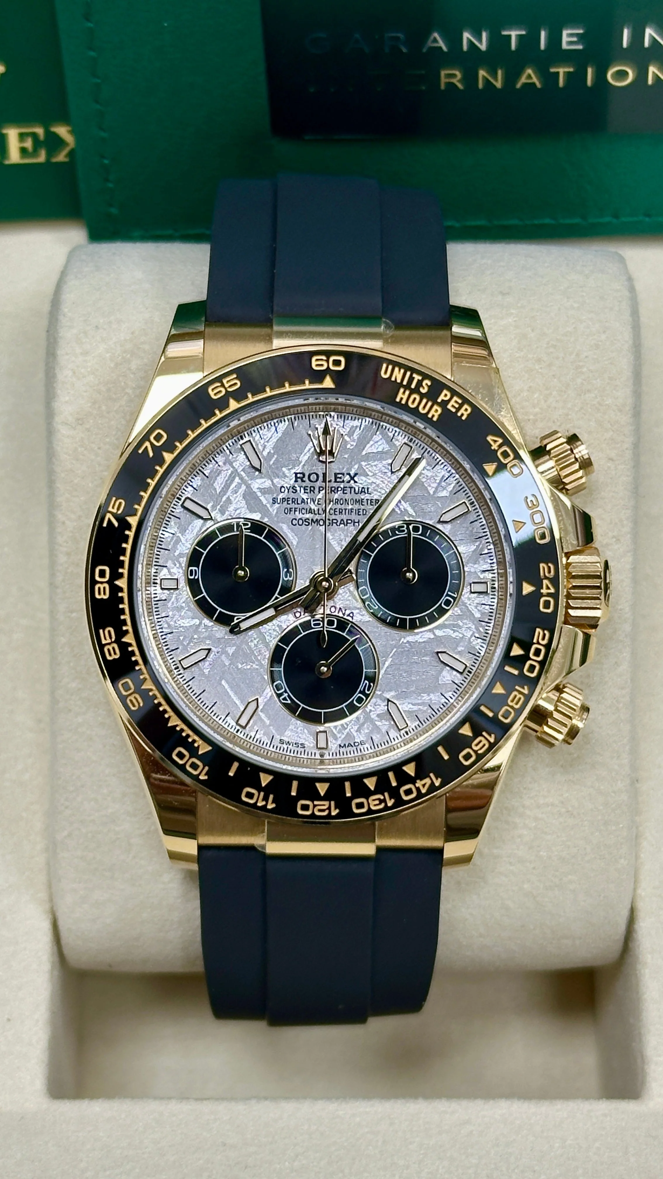 Rolex Cosmograph Daytona 40mm Yellow Gold Meteorite Dial Black Ceramic Bezel Oysterflex 126518LN – New 2025 / 2026 - Image 2