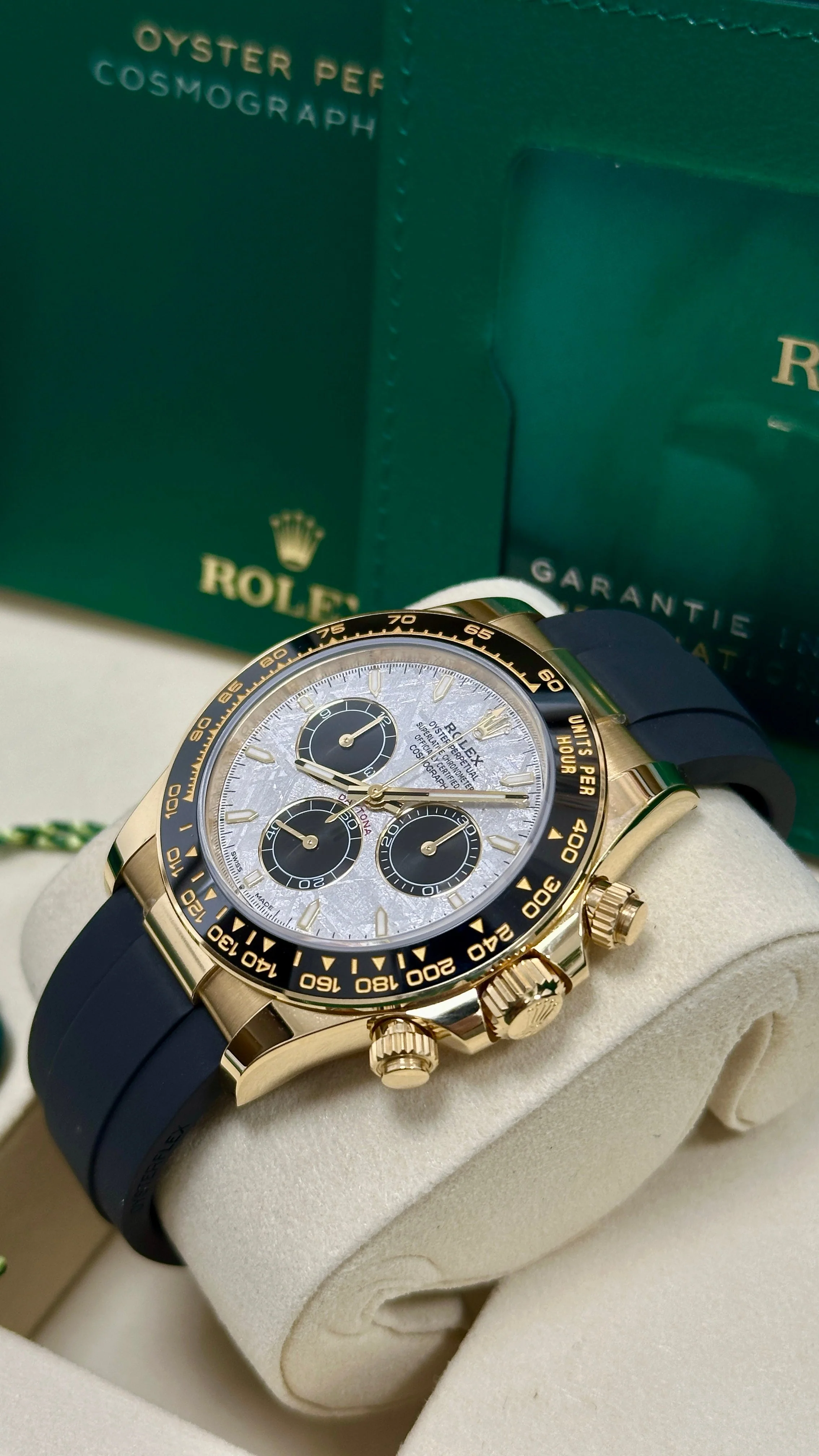 Rolex Cosmograph Daytona 40mm Yellow Gold Meteorite Dial Black Ceramic Bezel Oysterflex 126518LN – New 2025 / 2026 - Image 5