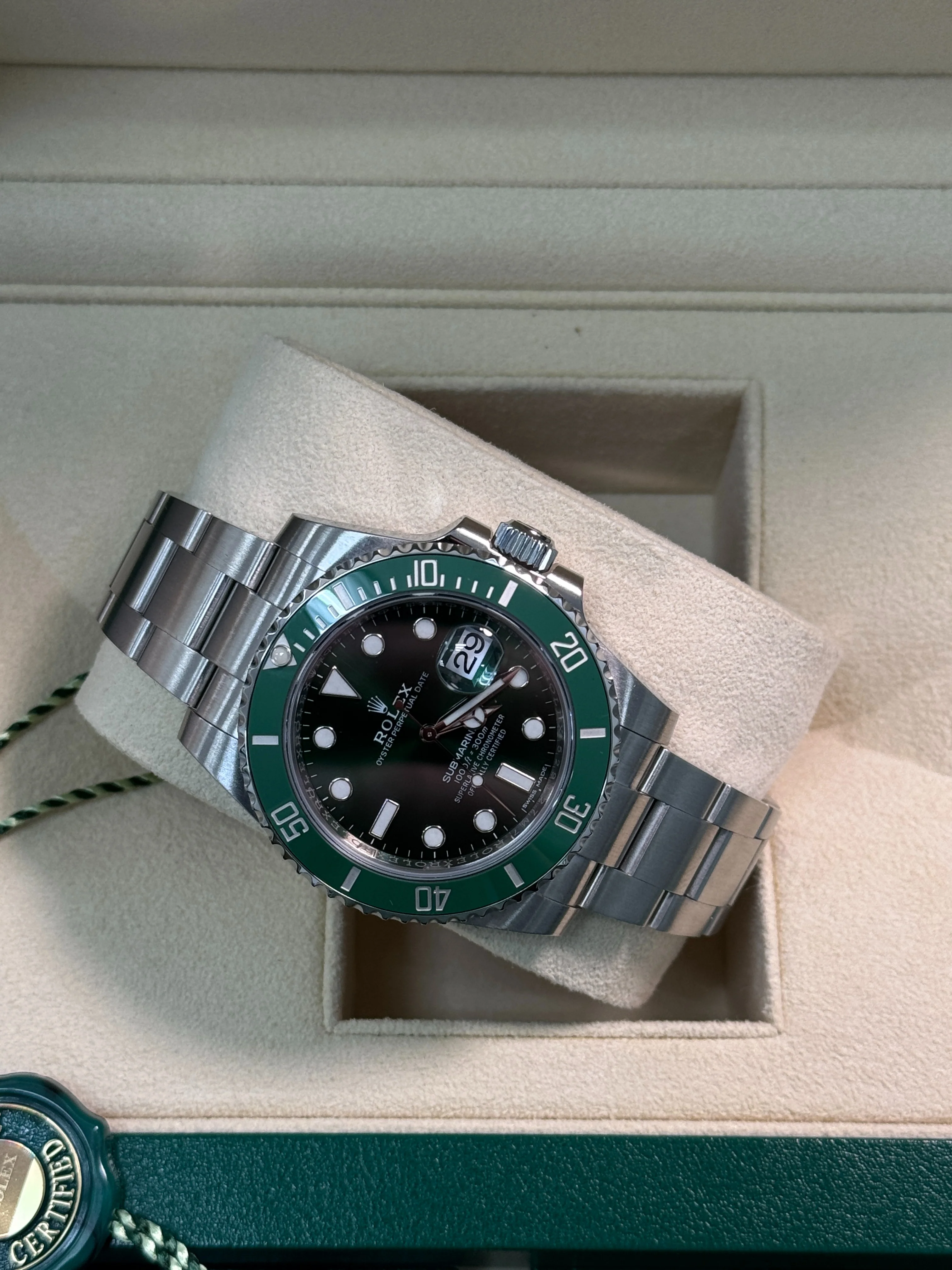 Rolex Submariner "Hulk" 40mm Stainless Steel Green Dial Green Bezel - 116610LV - Mint 2018 - Image 3