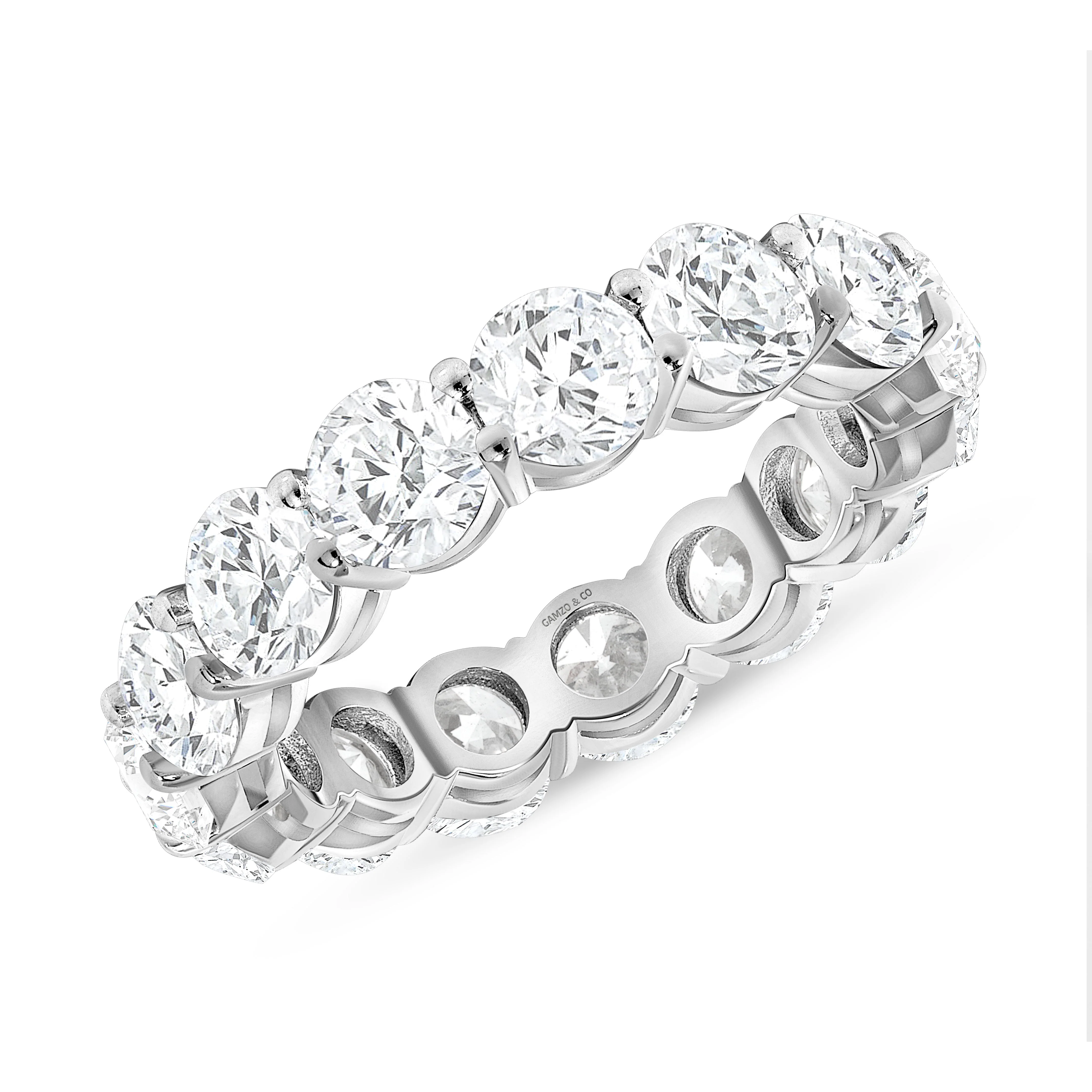 Round Cut Natural Diamond Eternity Band - Shared Prong