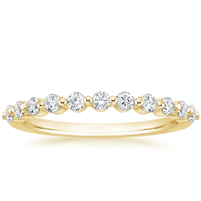 Round Cut Natural Diamond Floating Eternity Band, Half-way Diamond Ring - Image 2