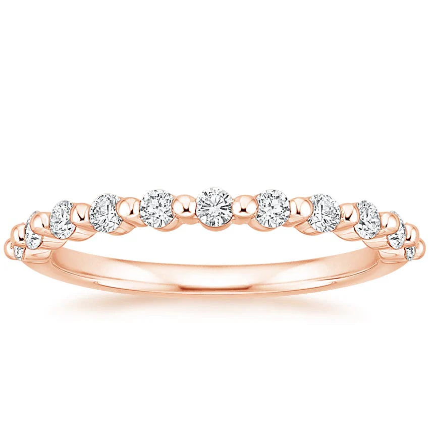 Round Cut Natural Diamond Floating Eternity Band, Half-way Diamond Ring - Image 3